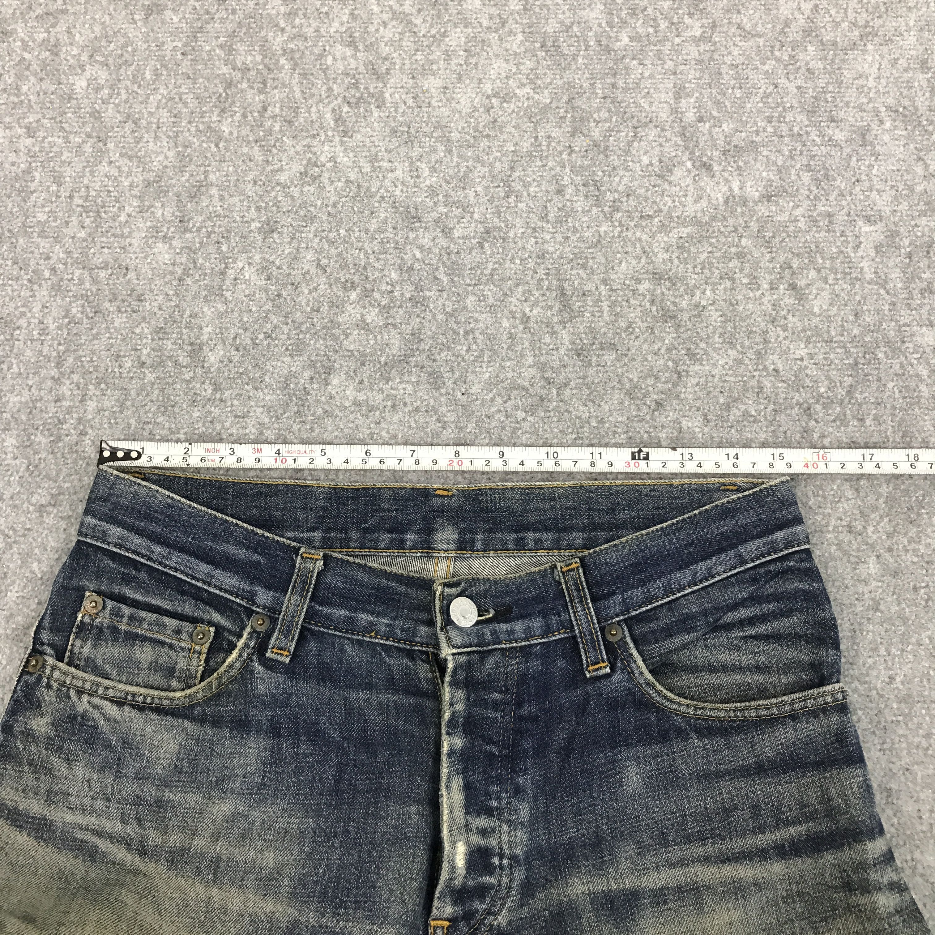Helmut Lang 1998 HELMUT LANG DISTRESSED DENIM PANTS Size US 30 / EU 46 - 10 Thumbnail