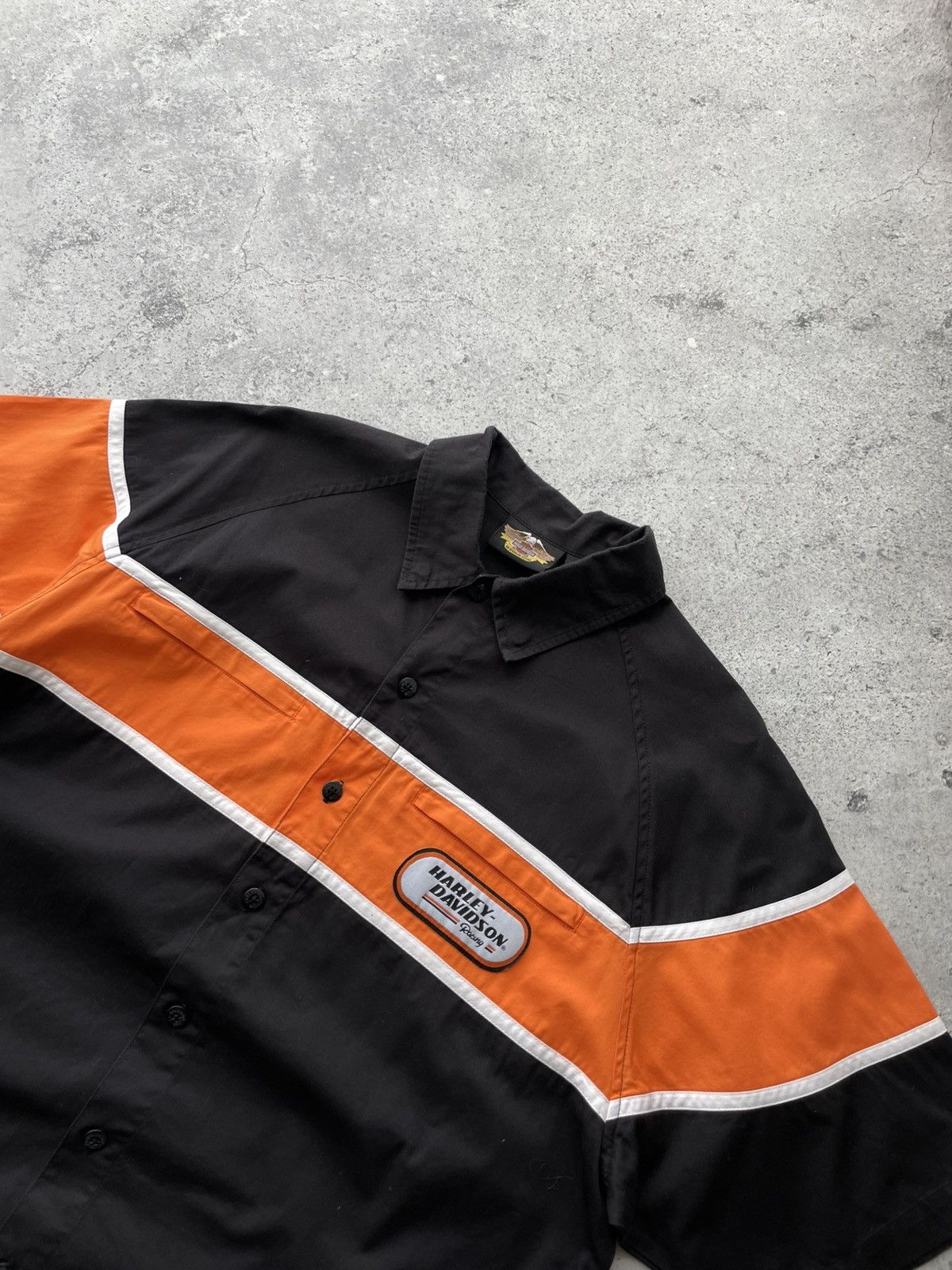 Harley Davidson VTG Harley Davidson Racing Motorcycle Big Logo Button Shirt Size US M / EU 48-50 / 2 - 6 Thumbnail