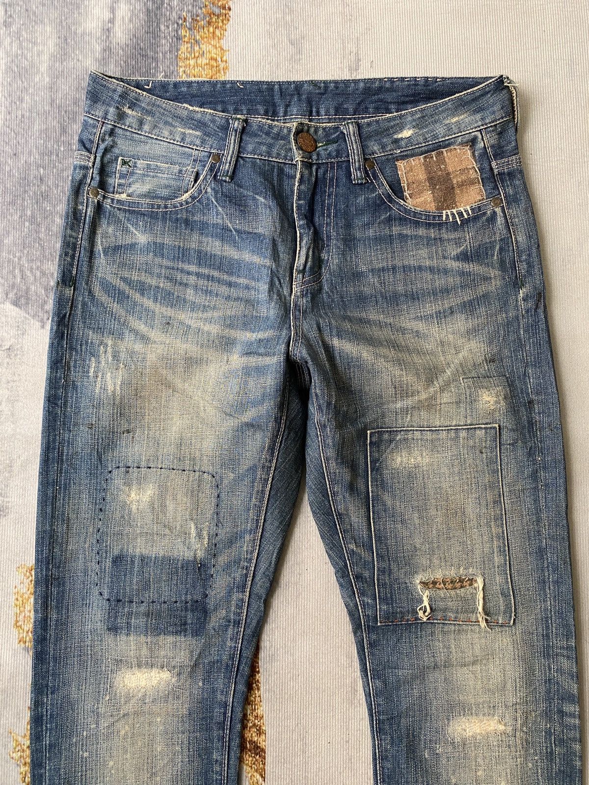 Japanese Brand Lime Inc Japan Usn Marine Patchwork Distressed Design Denim Size US 30 / EU 46 - 5 Thumbnail
