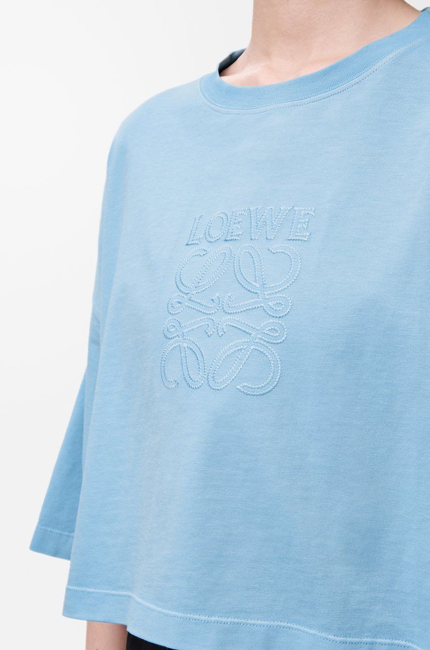 Loewe o1loc1c0525 Cropped T-Shirt in Light Blue Size M / US 6-8 / IT 42-44 - 5 Thumbnail