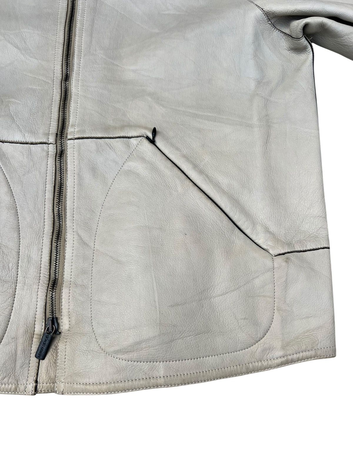 Giorgio Armani Archive Giorgio Armani Le Collezioni Leather Racer Jacket Size US S / EU 44-46 / 1 - 11 Thumbnail