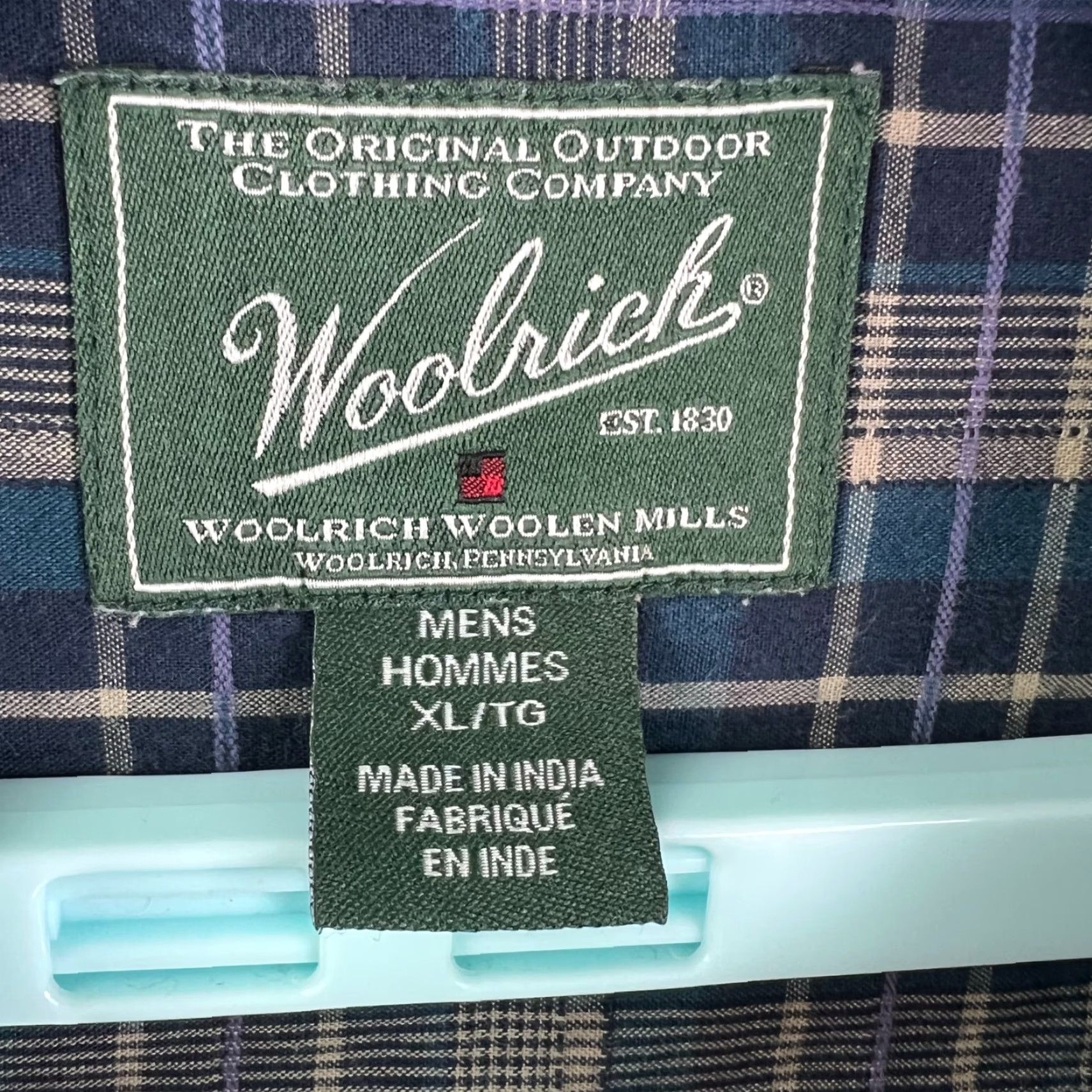 Vintage Woolrich Relaxed Fit Plaid Casual Button Shirt Mens XL Blue Short Sleeve Size US XL / EU 56 / 4 - 5 Thumbnail