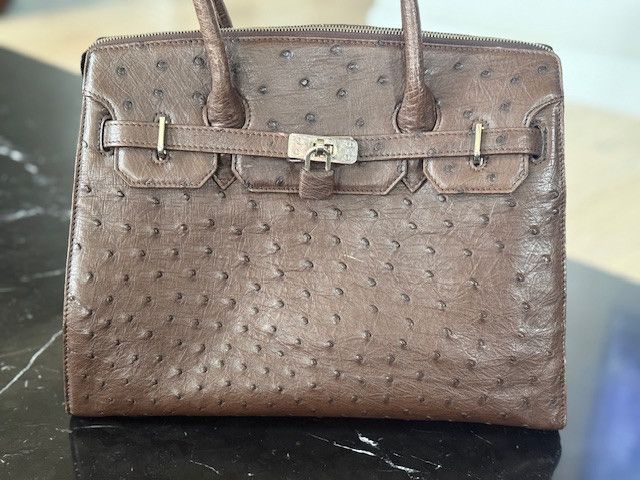 Other Genuine Full-Point Ostrich Leather Handbag– Made in Japan Size ONE SIZE - 2 Thumbnail