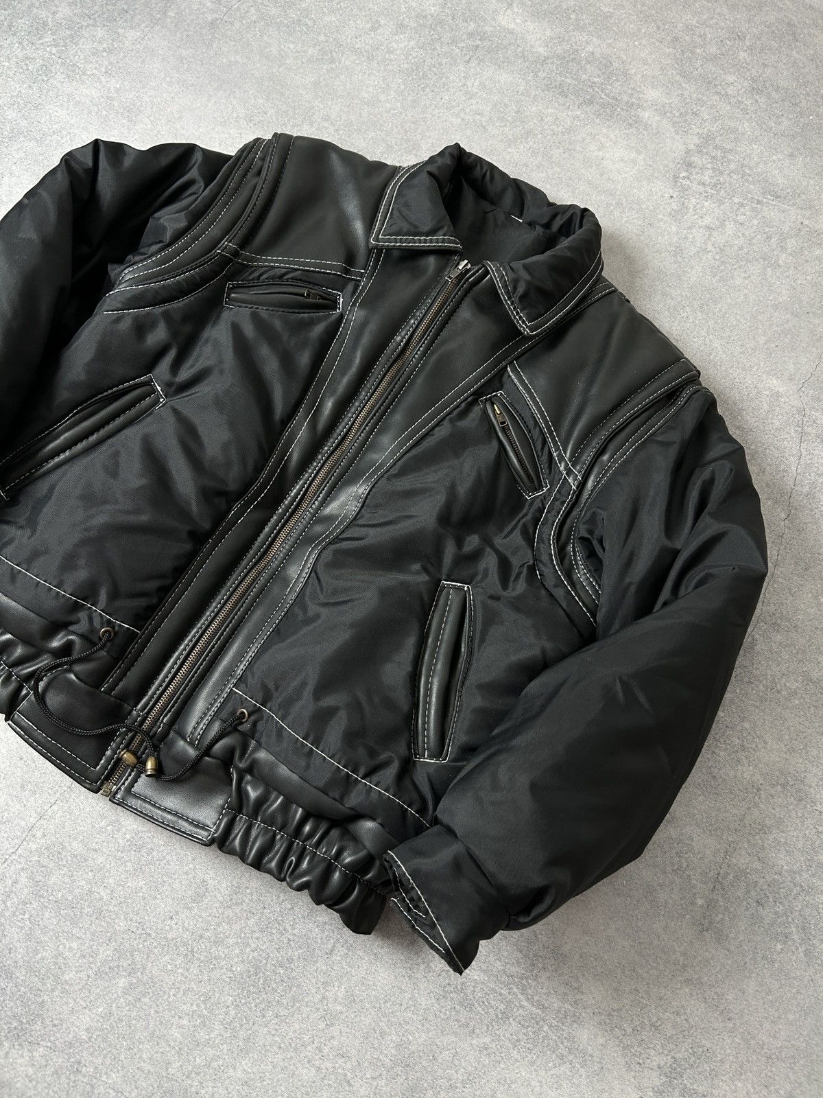 Vera Pelle Vintage Vera Pelle leather with nylons bombers jacket 00s Size US L / EU 52-54 / 3 - 4 Thumbnail