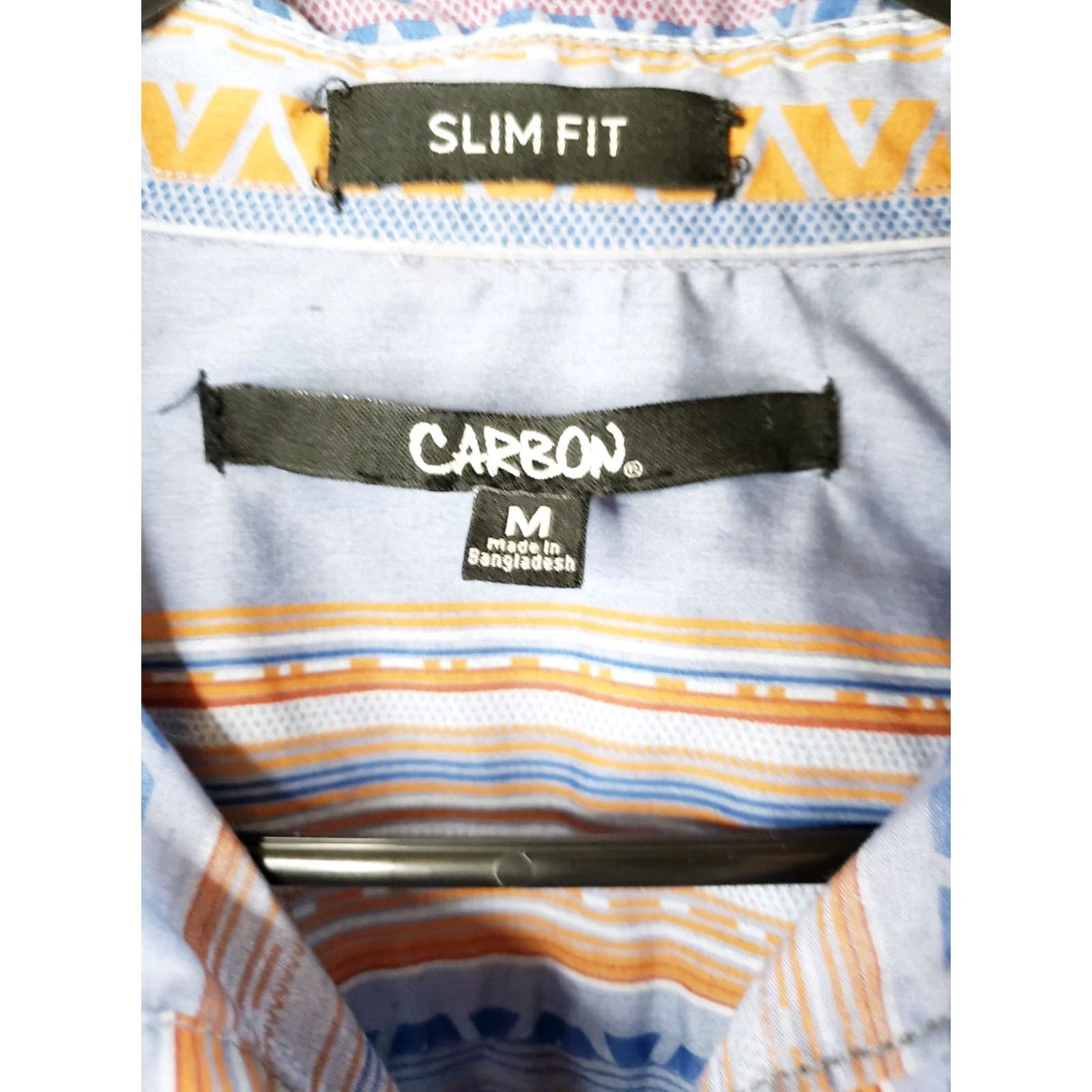 Carbon Carbon Slim Fit Aztec Tribal Print Western Look Classic Long Sleeve Button Up Shirt Men’s M Size US M / EU 48-50 / 2 - 5 Thumbnail
