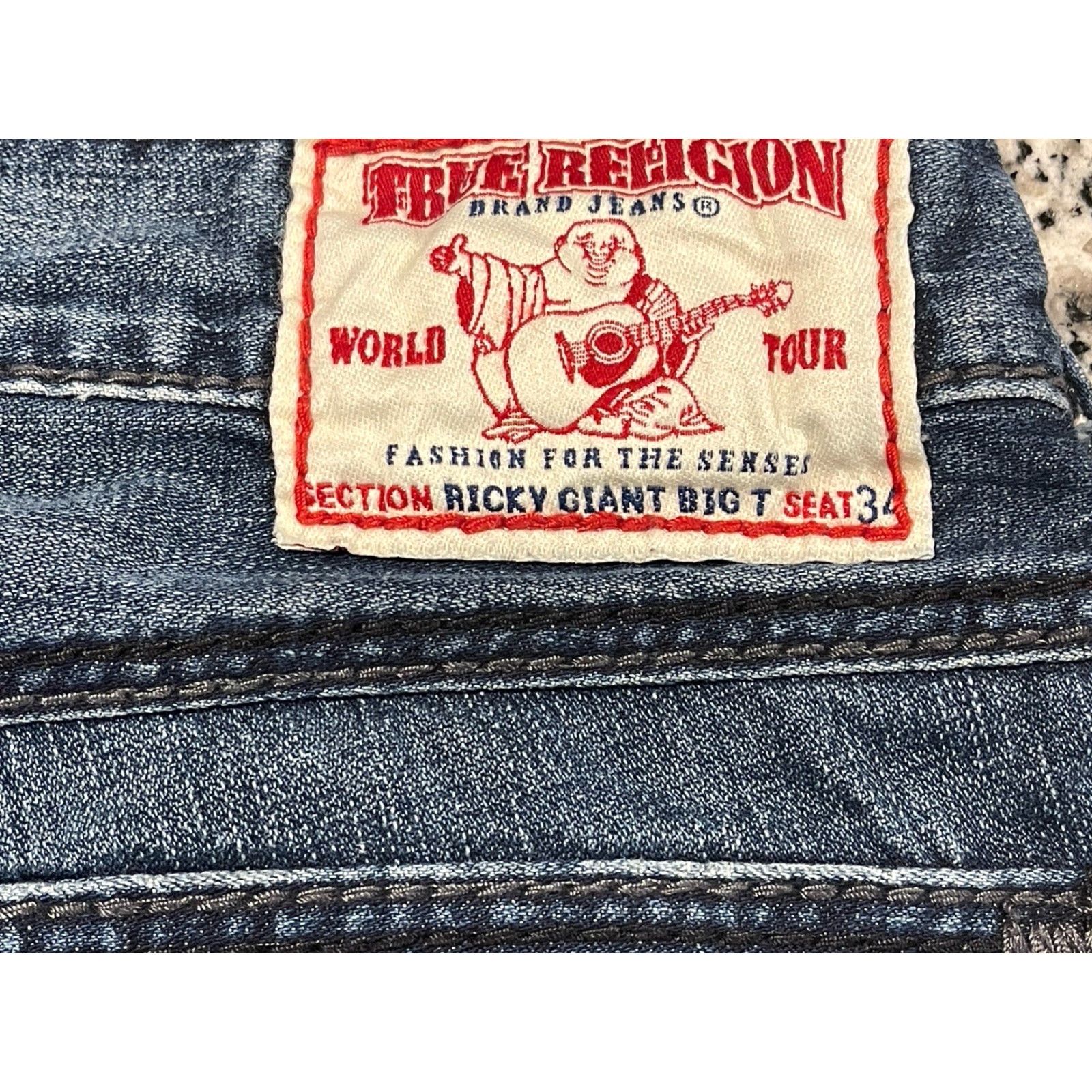 True Religion VINTAGE True Religion Jeans Mens 36x32 Blue Denim Ricky Giant Big T Made In USA Main Selling Point: Brand/Classic Size US 36 / EU 52 - 7 Thumbnail