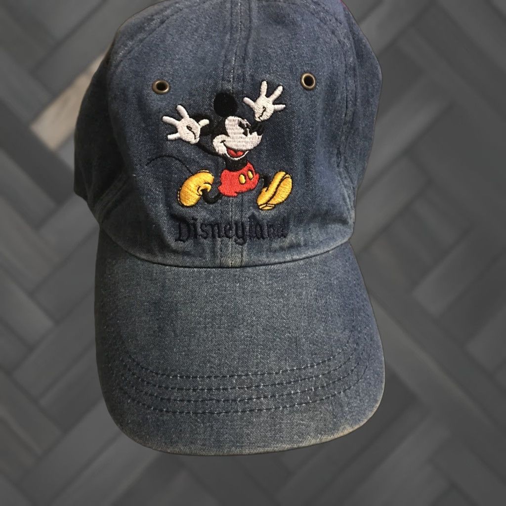 Denime VINTAGE Mickey Mouse Disneyland Denim Blue Adjustable Hat Cap Size ONE SIZE - 1 Thumbnail