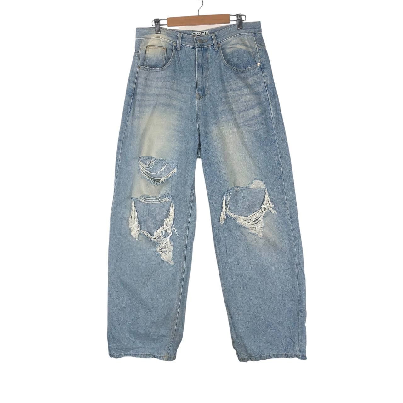 Jean × Vintage Vintage " Roft " Distressed Ripped Baggy jeans Size 32" / US 10 / IT 46 - 1 Thumbnail