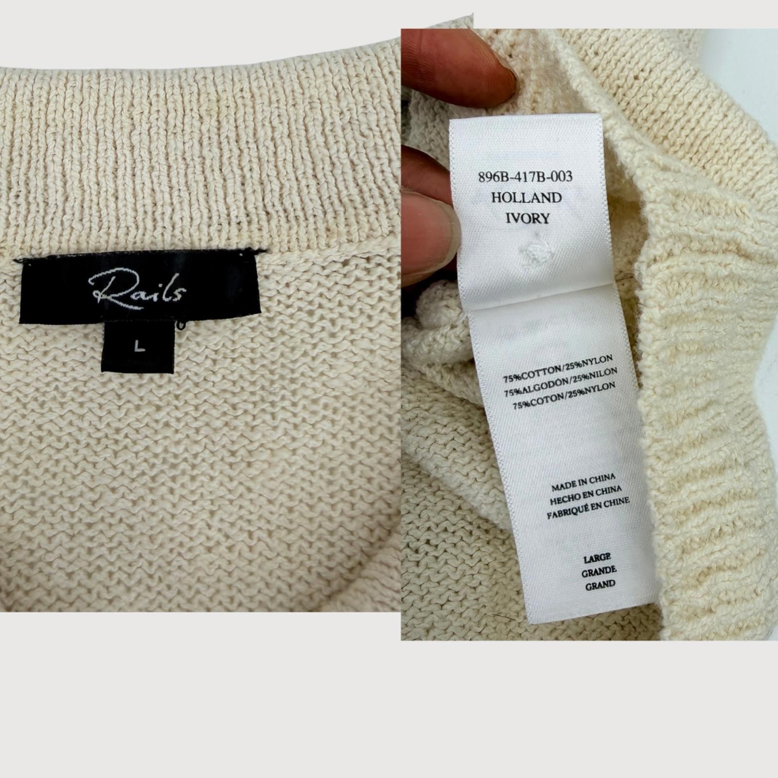 Rails Rails Cardigan Holland Knit Short Sleeve Cream L Size L / US 10 / IT 46 - 5 Thumbnail