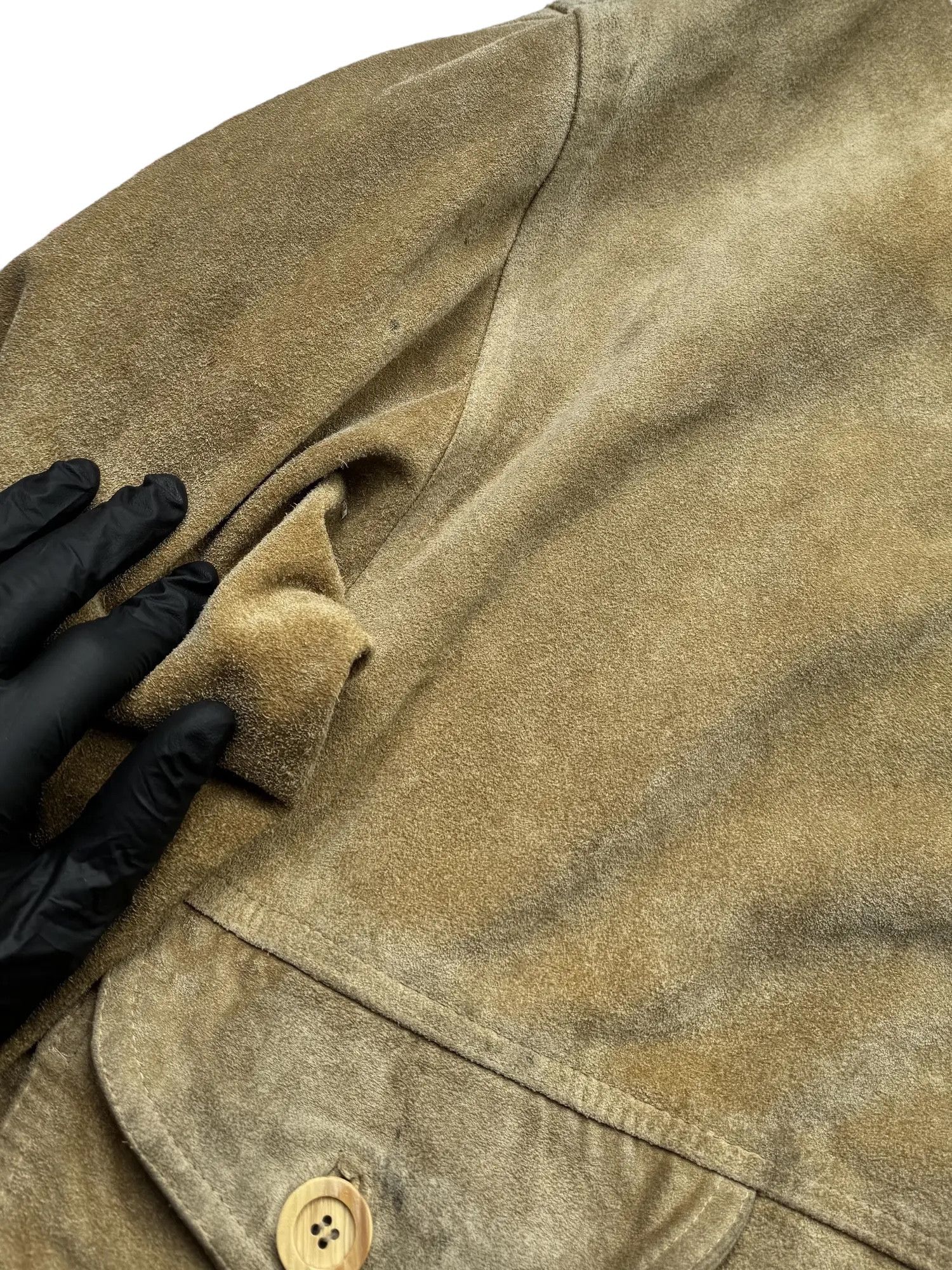 Vintage Washed Time Suede Bomber Jacket From The 80s(V387) Size US XL / EU 56 / 4 - 4 Thumbnail