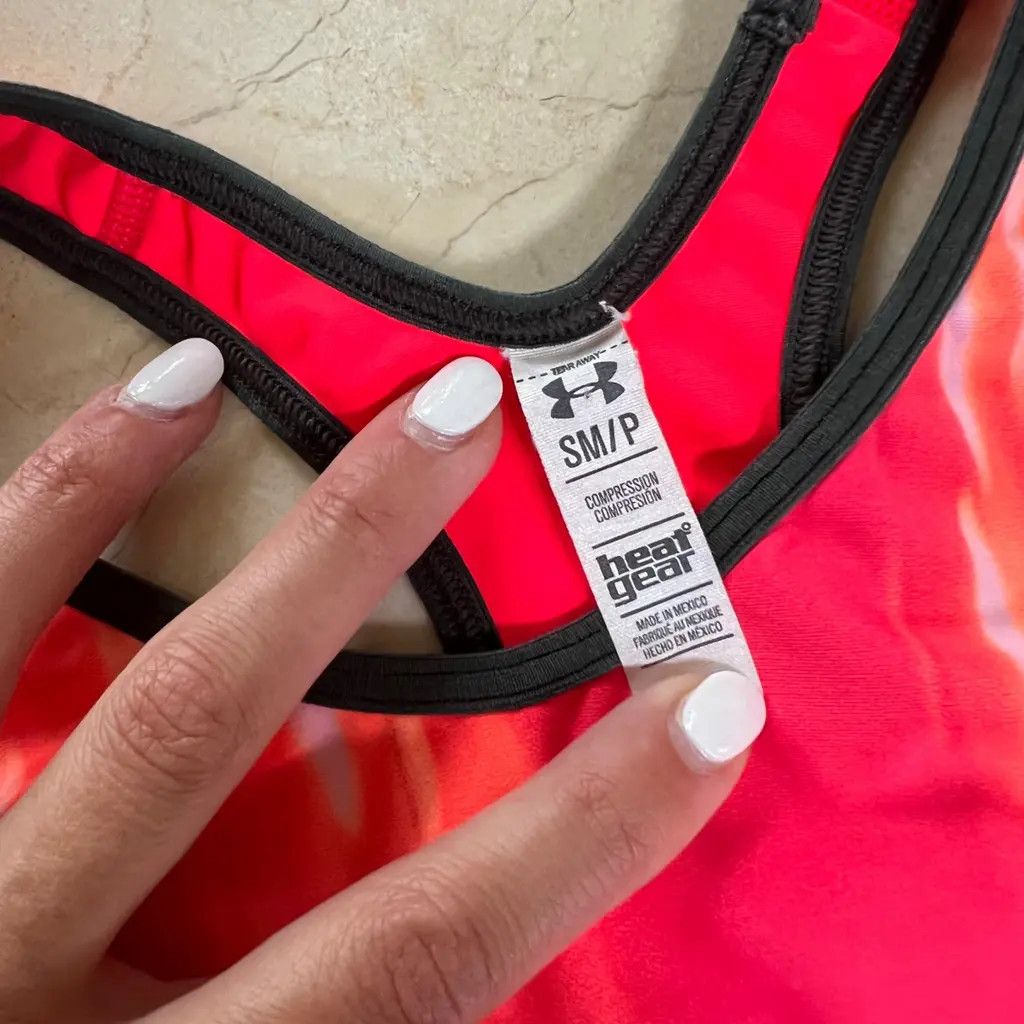 Under Armour Under Armour HeatGear Compression Sports Bra – Red/Orange Size S / US 4 / IT 40 - 2 Thumbnail