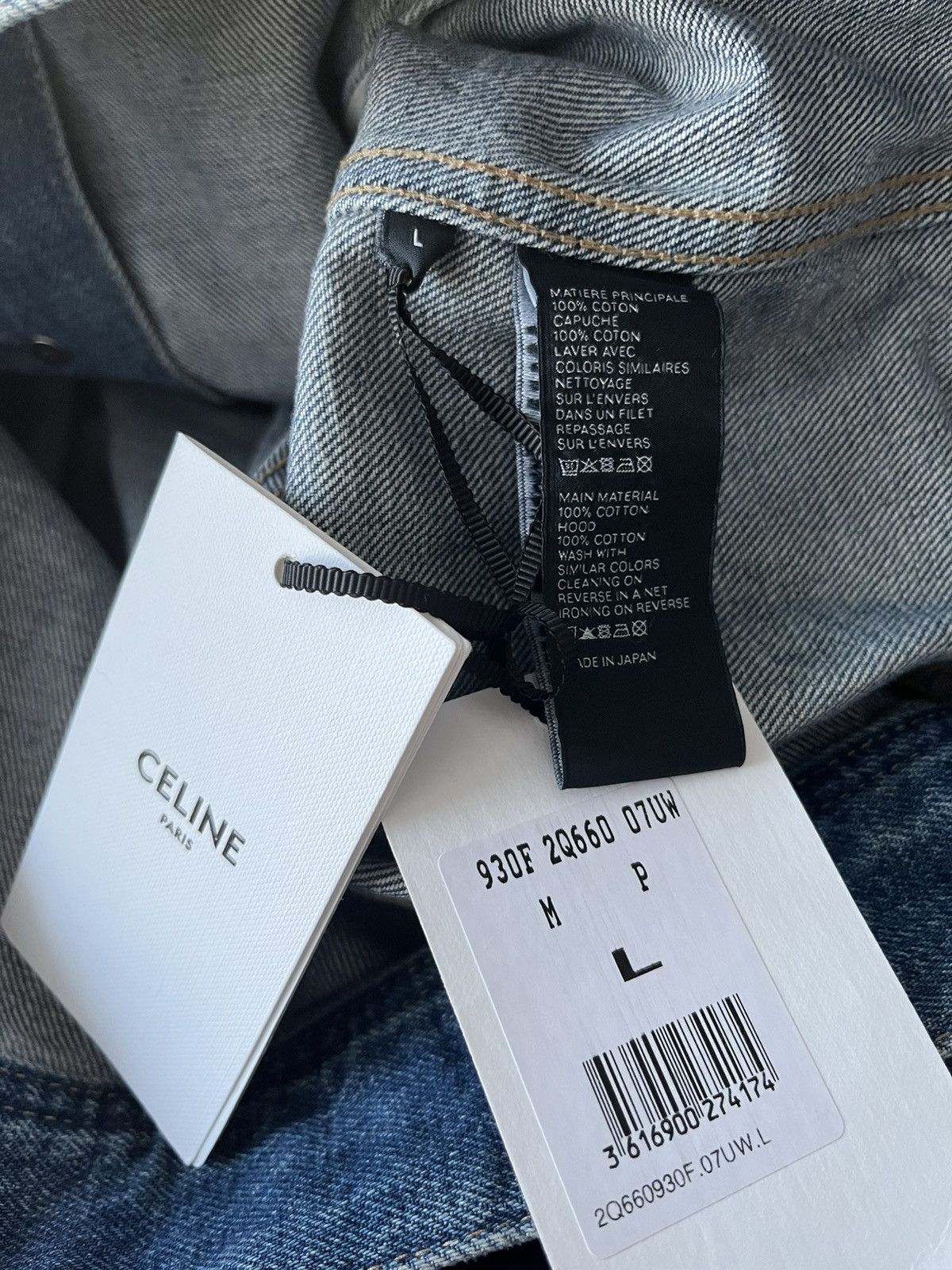 Celine × Hedi Slimane Super Runway Brand New Celine Hedi Slimane Denim Logo Jacket Size US L / EU 52-54 / 3 - 6 Thumbnail