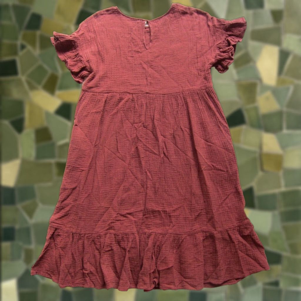 Vintage VINTAGE Very J 100% Cotton Gauze Short Sleeve Pocket Lagenlook Smock Tunic Dress Large Size 36" / US 14 / IT 50 - 1 Thumbnail