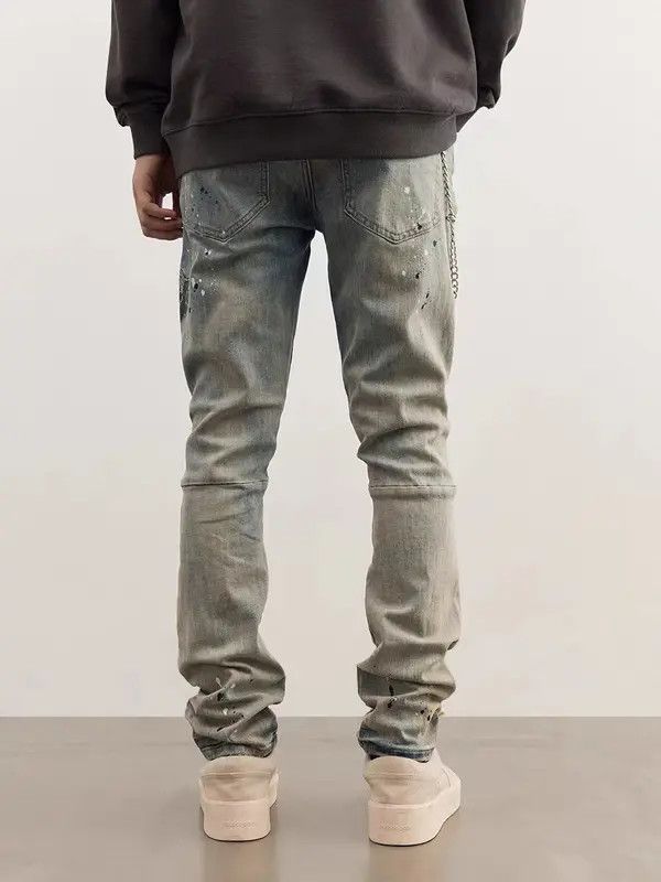 Japanese Brand VIBE High street ripped angel print chain jeans Size US 32 / EU 48 - 4 Thumbnail