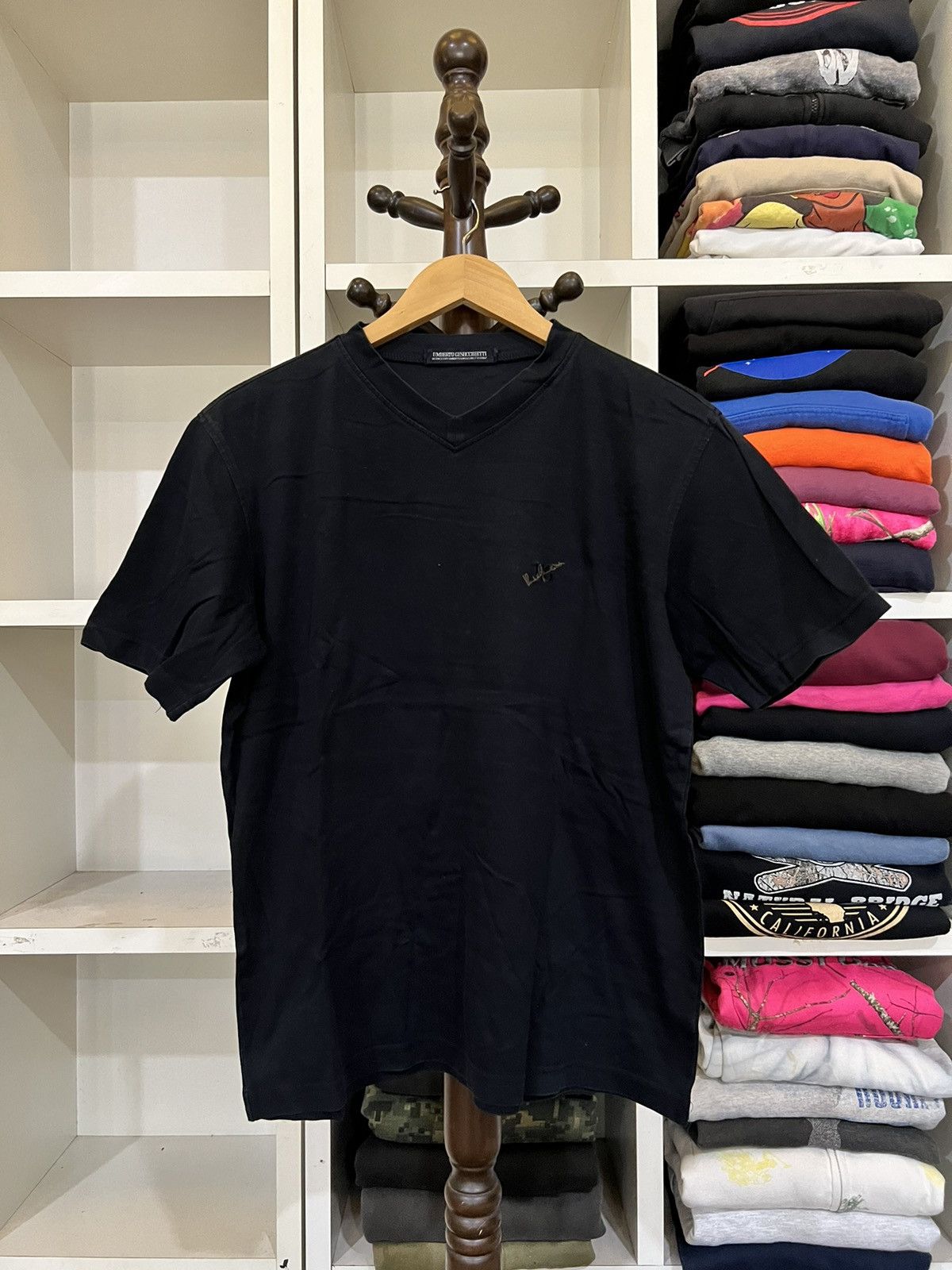 image of Italian Designers x Vintage Umberto Ginocchirth Shirt in Black, Men's (Size Medium)