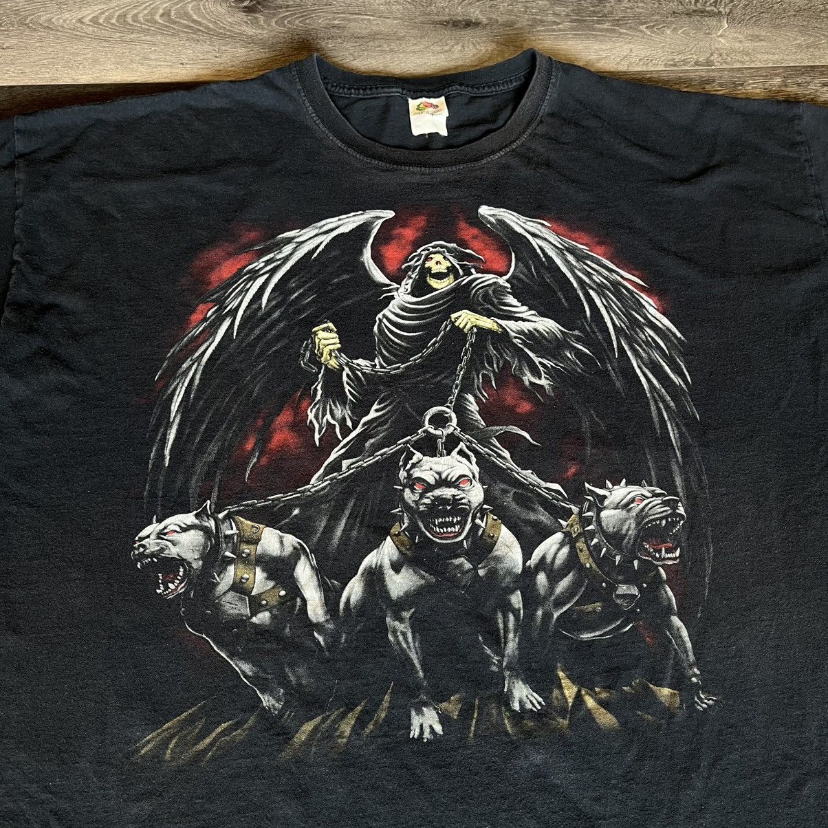Affliction Vintage 2000s Affliction Style Grim Reaper Skull Graphic Tee Size US XXL / EU 58 / 5 - 1 Thumbnail