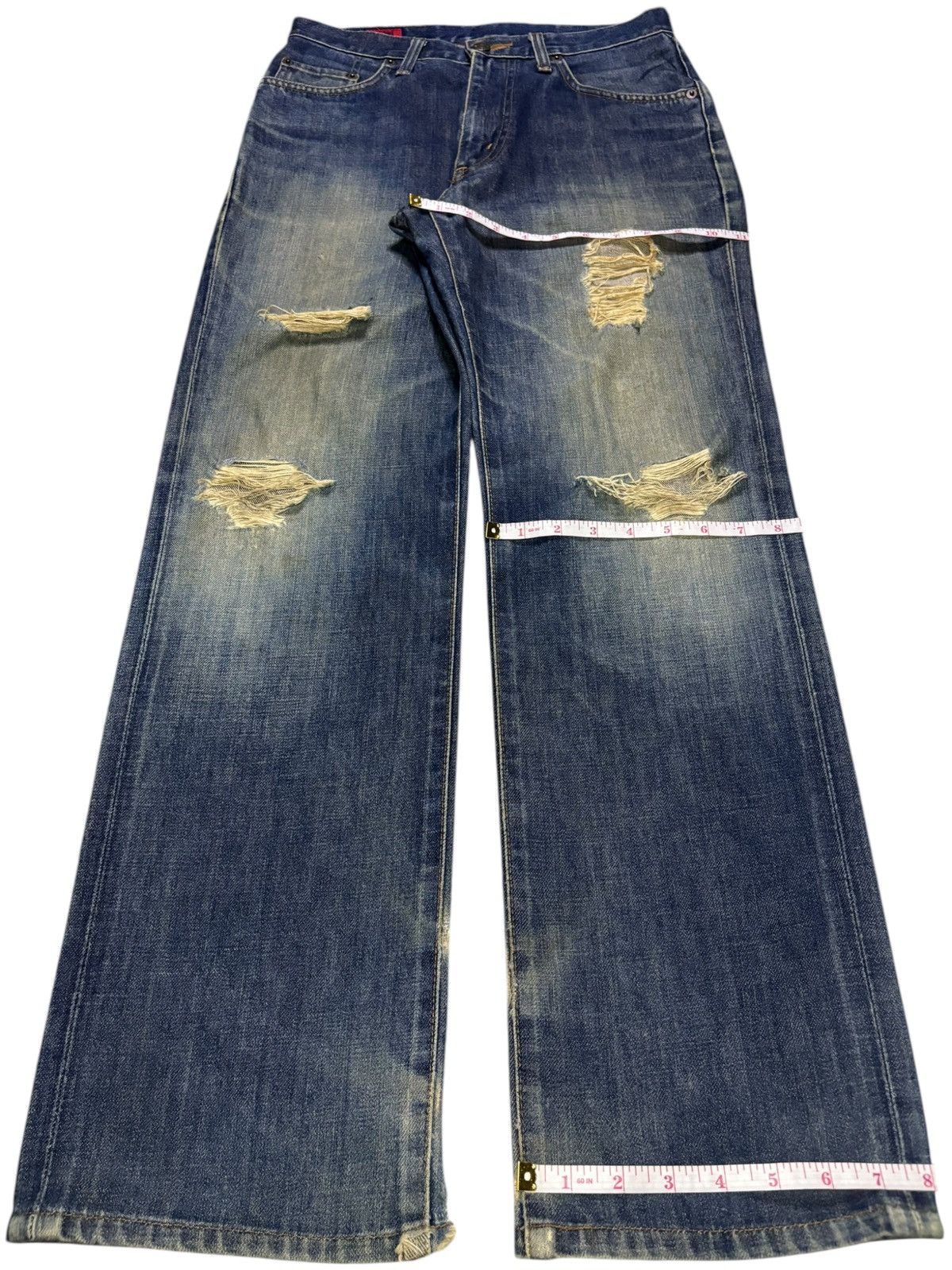Edwin Vintage Edwin 503 Mud Wash Distressed Loose Jeans Size US 29 - 14 Thumbnail