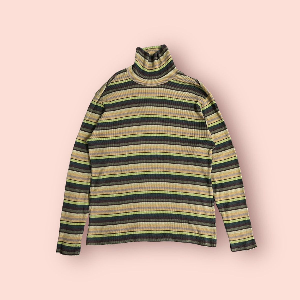 VINTAGE PAUL SMITH JAPAN TURTLE NECK STRIPED LS SHIRT