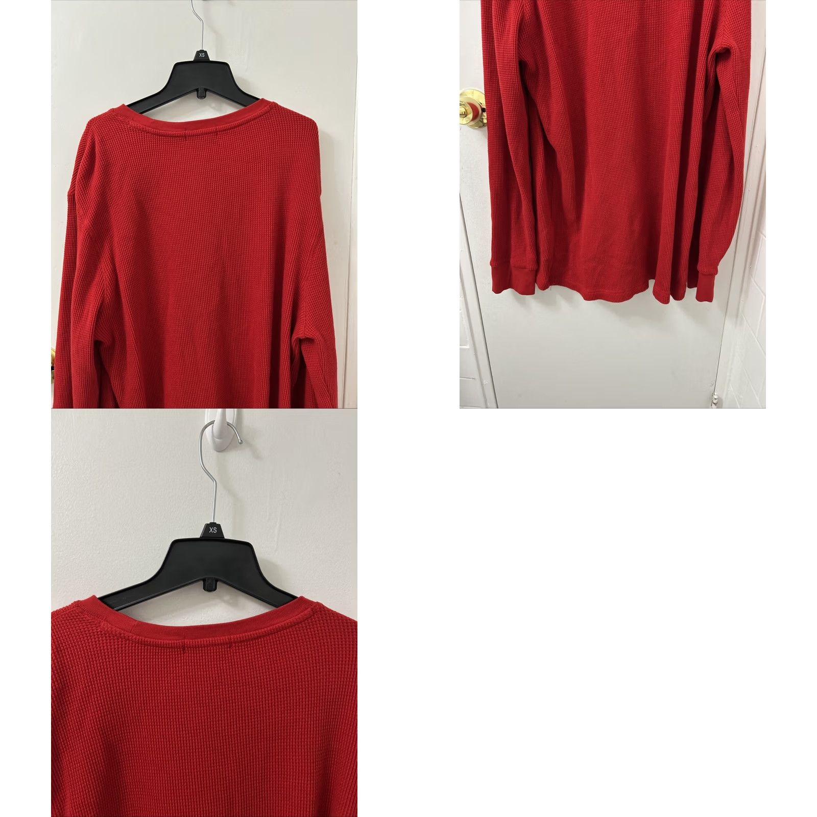 Polo Ralph Lauren Polo Ralph Lauren Shirt Mens 2XL Red Thermal Waffle Knit Long Sleeve Crew Neck Embroidered Logo All Seasons Pullover Size US XXL / EU 58 / 5 - 8 Thumbnail