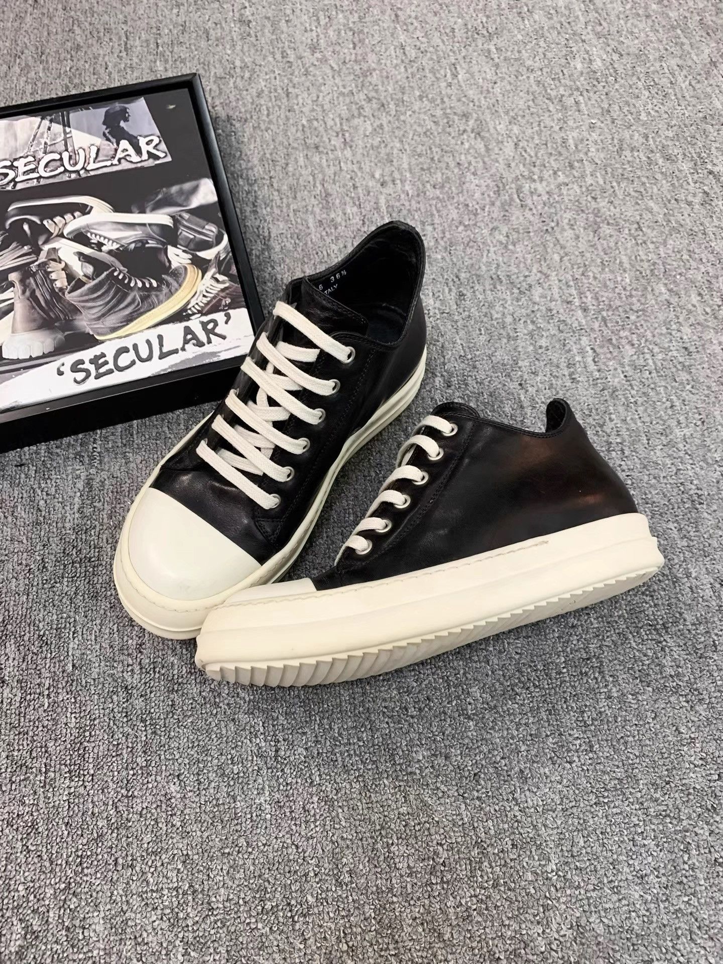 Rick Owens Rick Owens Mainline Leather Low Top Sneakers K34 Size US 6.5 / IT 36.5 - 4 Thumbnail
