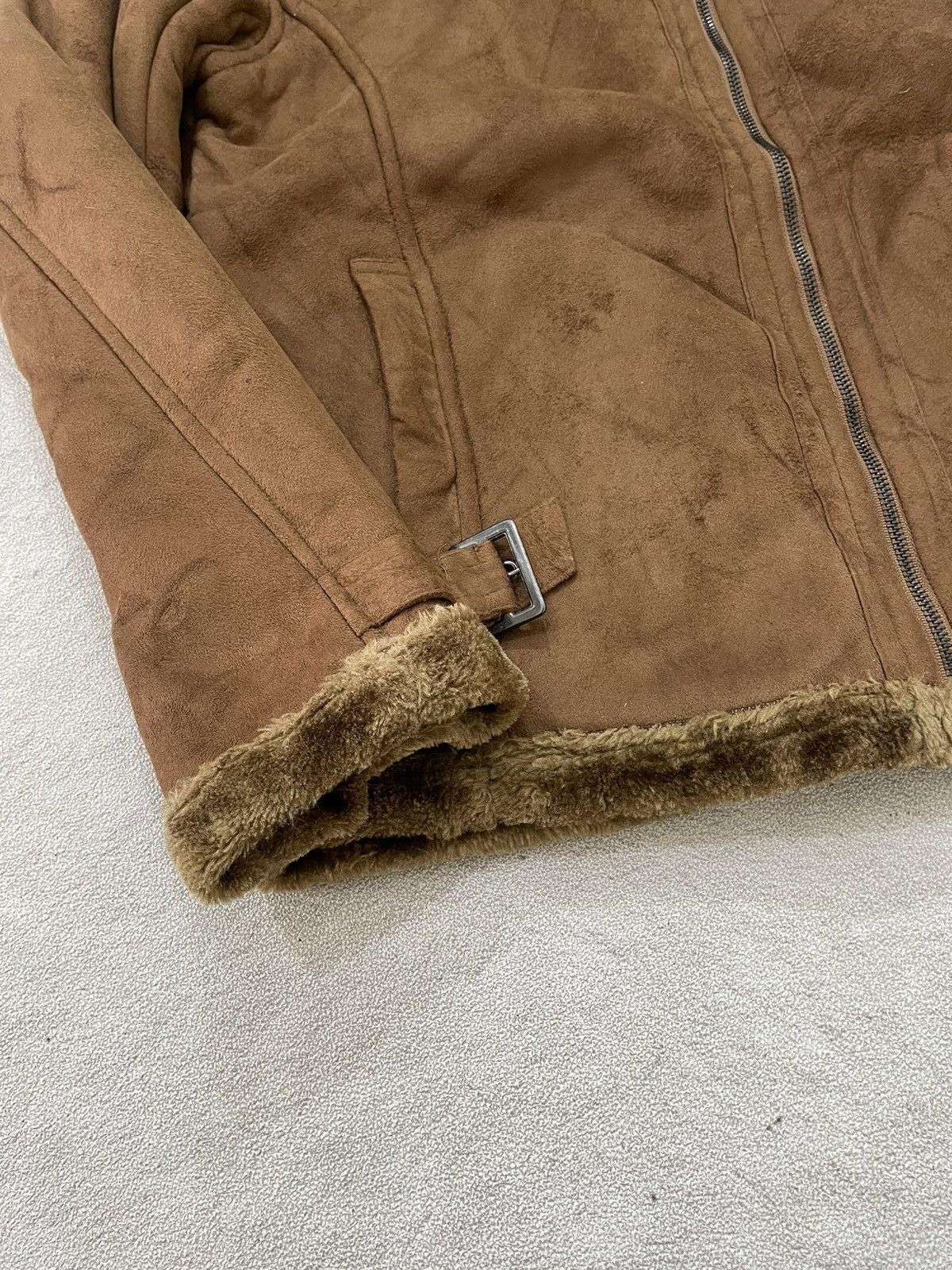 Le Grande Bleu (L.G.B.) 2000s Japan Shearling Hooded Suede Leather Jacket Brown Y2K Size US M / EU 48-50 / 2 - 3 Thumbnail