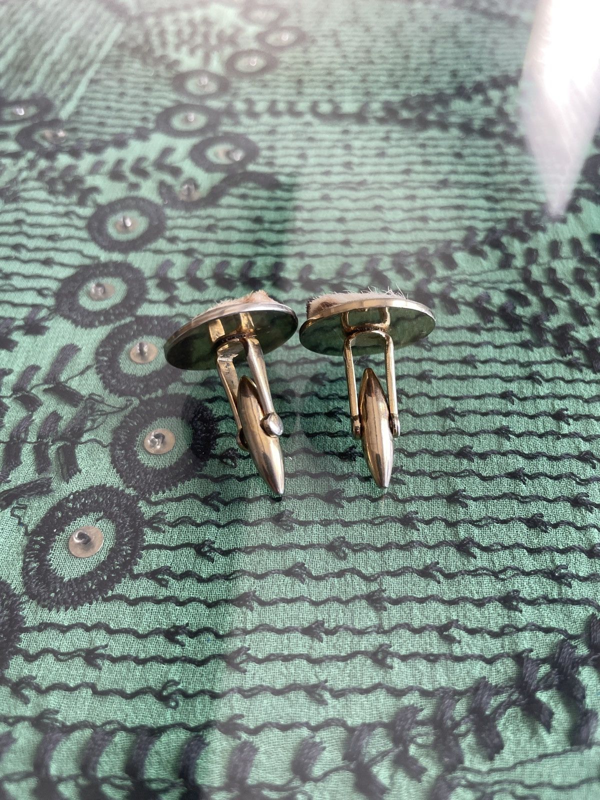 Vintage Pony hair and gold tone cuff links Size ONE SIZE - 3 Thumbnail