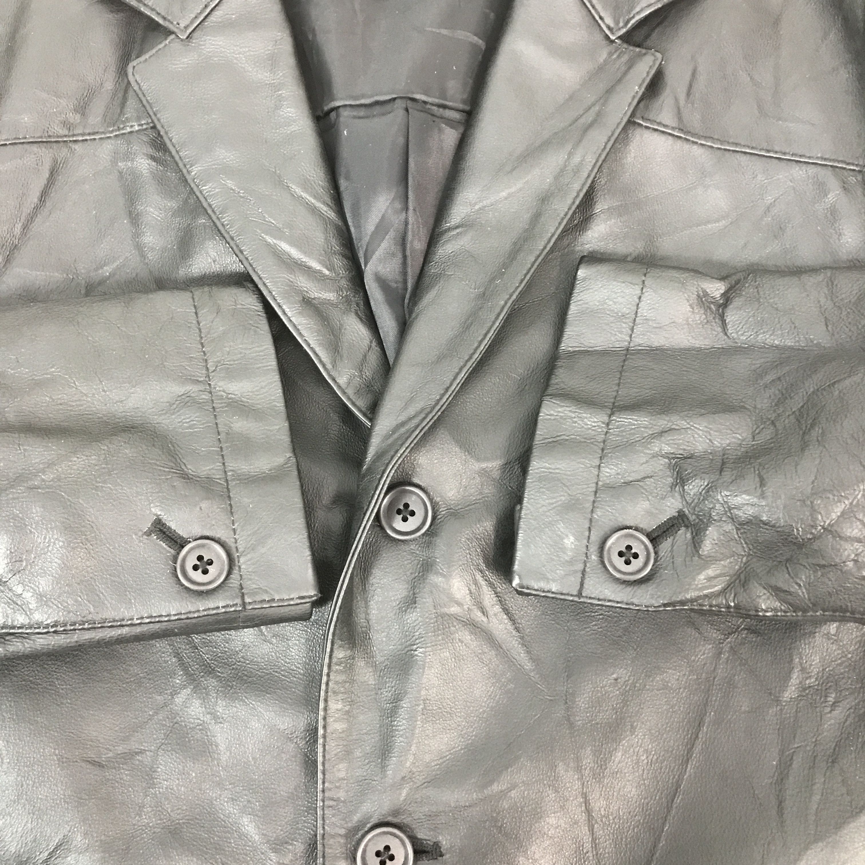If Six Was Nine JAPAN ABX LEATHER BLACK STYLE COAT JACKET K65B5 Size US M / EU 48-50 / 2 - 7 Thumbnail
