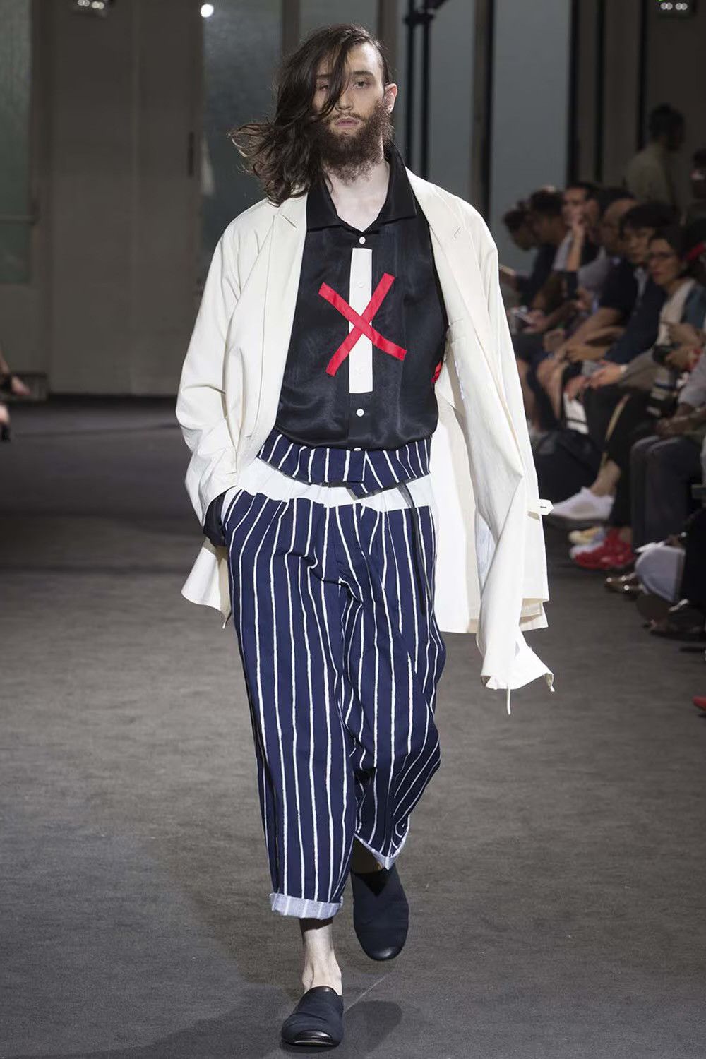 Yohji Yamamoto Yohji Yamamoto Pour Homme Red Cross Silk Shirt SS17 Look17 Size US M / EU 48-50 / 2 - 1 Thumbnail
