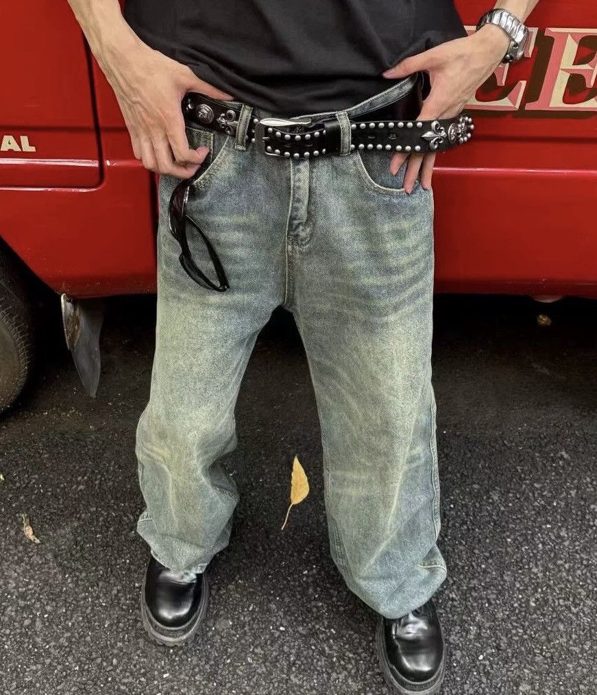 Japanese Brand × Vintage Retro punk rock skull studded genuine leather belt y2k Size ONE SIZE - 5 Thumbnail