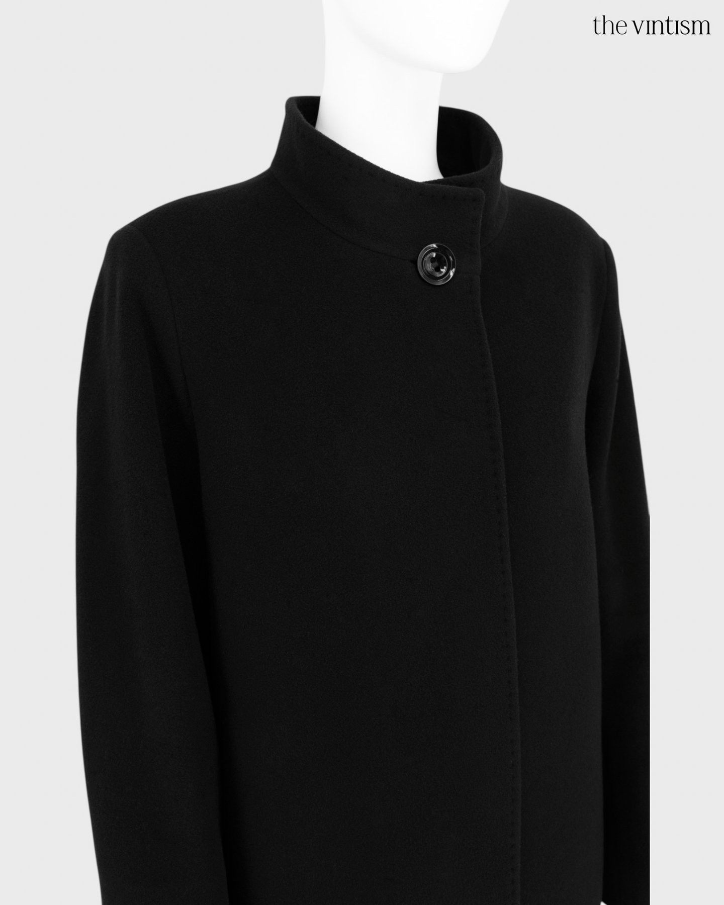 Cinzia Rocca Cinzia Rocca Black 90% Virgin Wool & Cashmere Coat IT 46 Size XL / US 12-14 / IT 48-50 - 4 Thumbnail