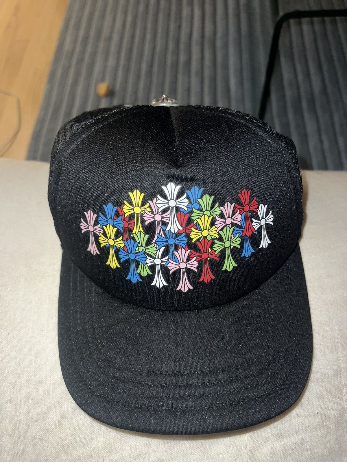 Chrome hearts rainbow cross hat