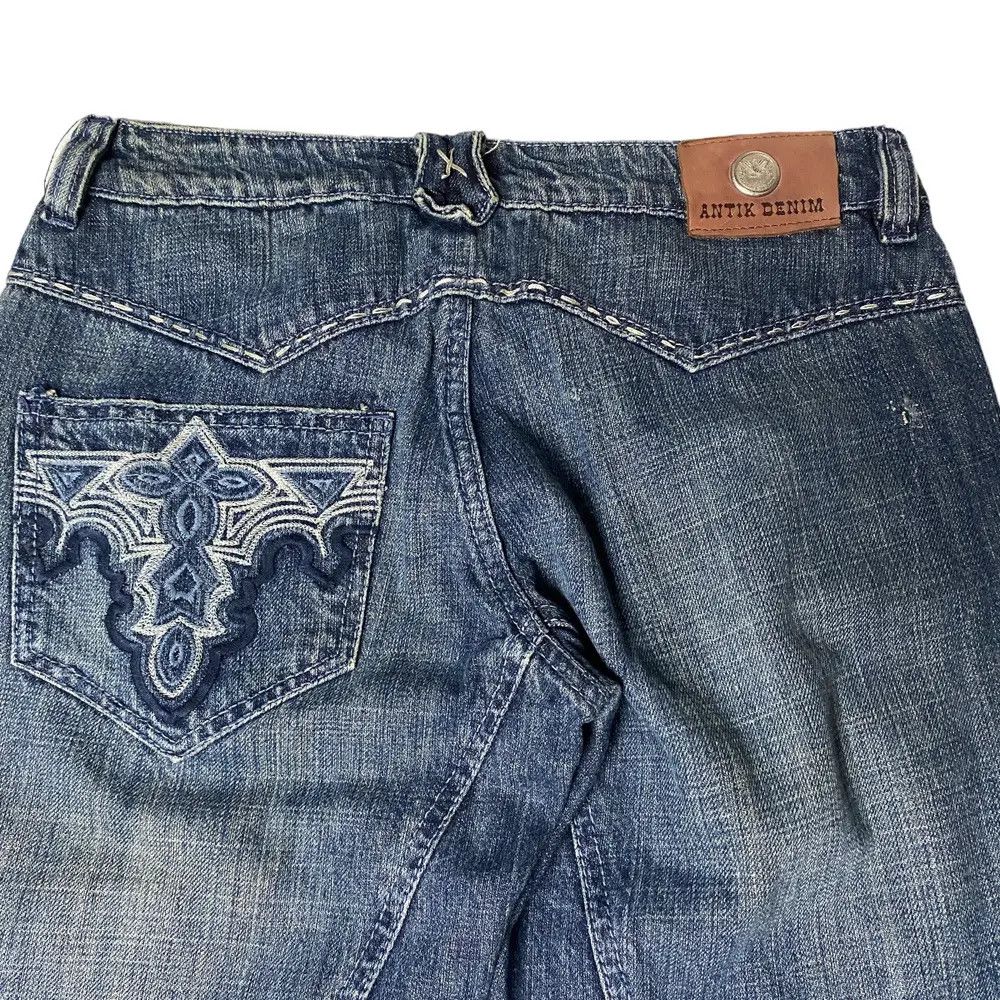 If Six Was Nine 2000's Antik Flared Seawash Tribal Bootcut Jeans Size US 29 - 14 Thumbnail