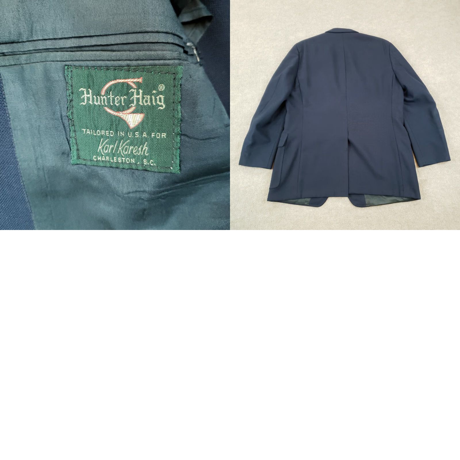 Hunter VINTAGE Hunter Haig Blazer Mens 46 Blue Single Breasted Sports Coat Lined Career Size 46R - 8 Thumbnail