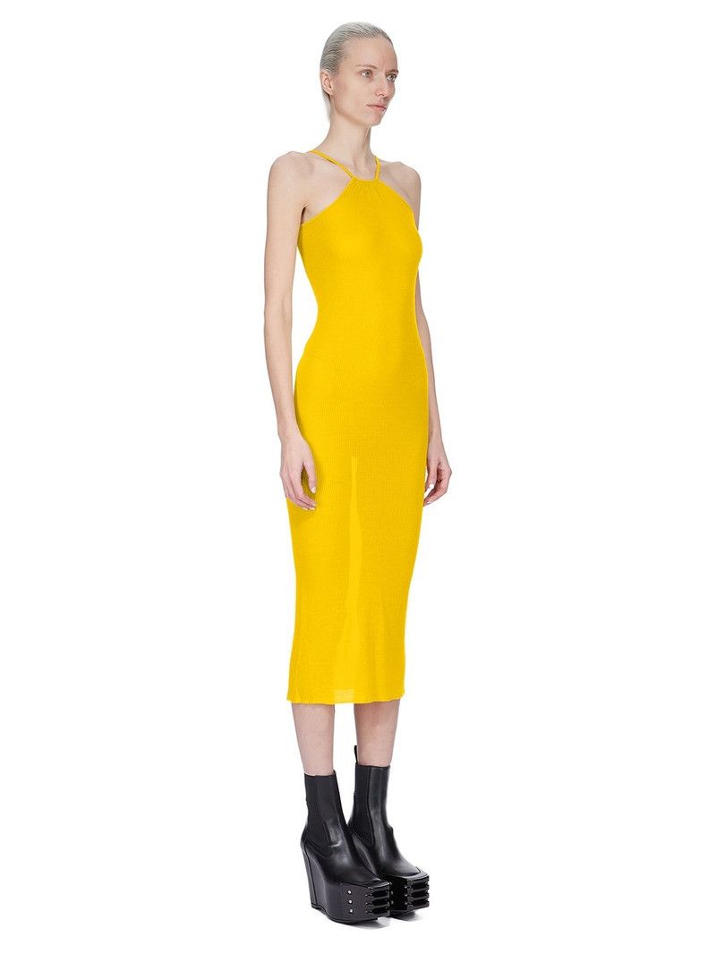 Rick Owens o1y0126 Midi Dress in Yellow Size S / US 4 / IT 40 - 2 Thumbnail