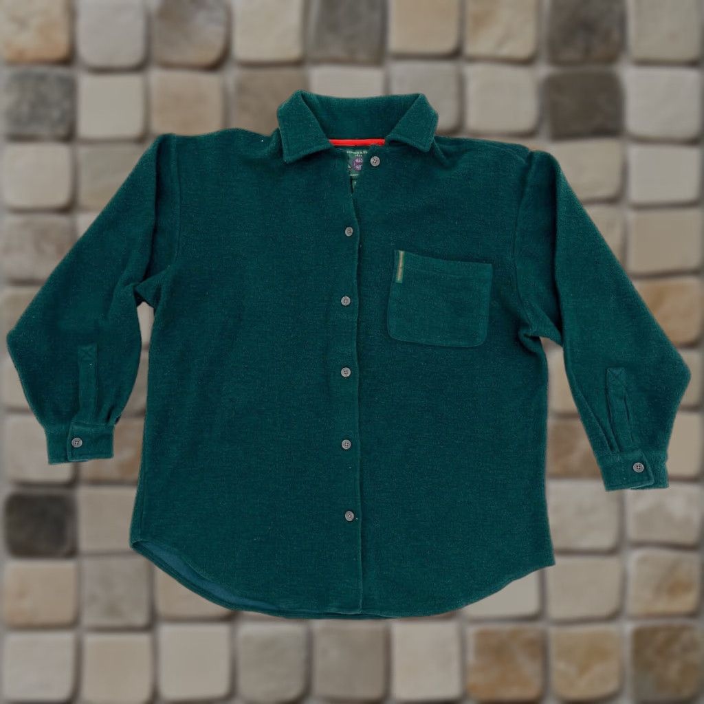 Abercrombie & Fitch VINTAGE Abercrombie & Fitch Adirondack Trail Guide Fleece Shirt Mens M Green 90s Button-Up Pocket Size US M / EU 48-50 / 2 - 1 Thumbnail