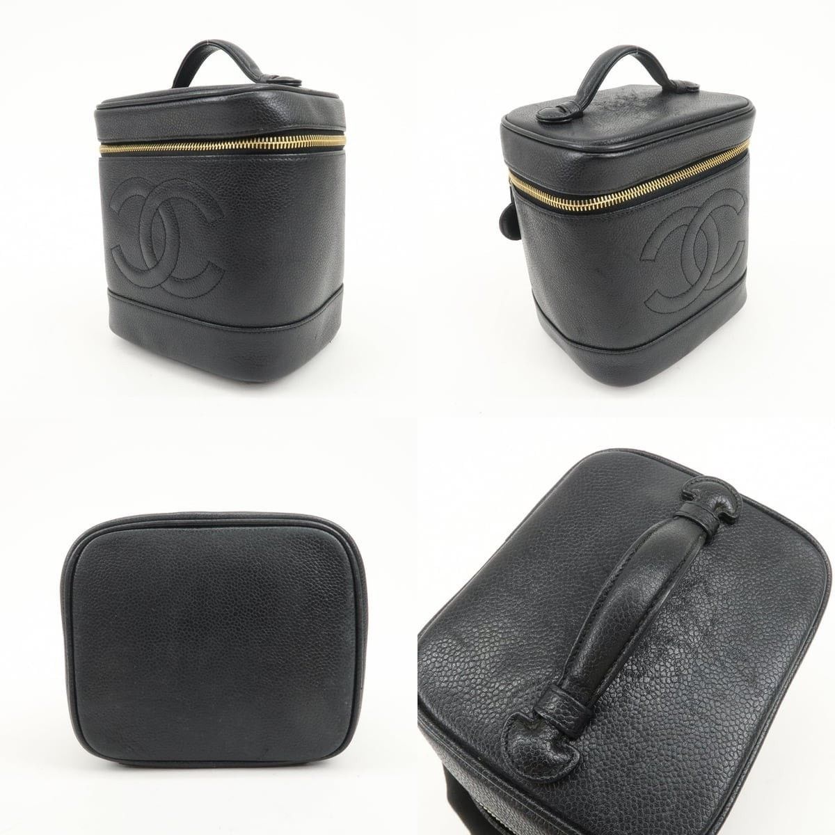Chanel Chanel Vanity Case Caviar Leather Cosmetic Pouch Black Size ONE SIZE - 3 Thumbnail