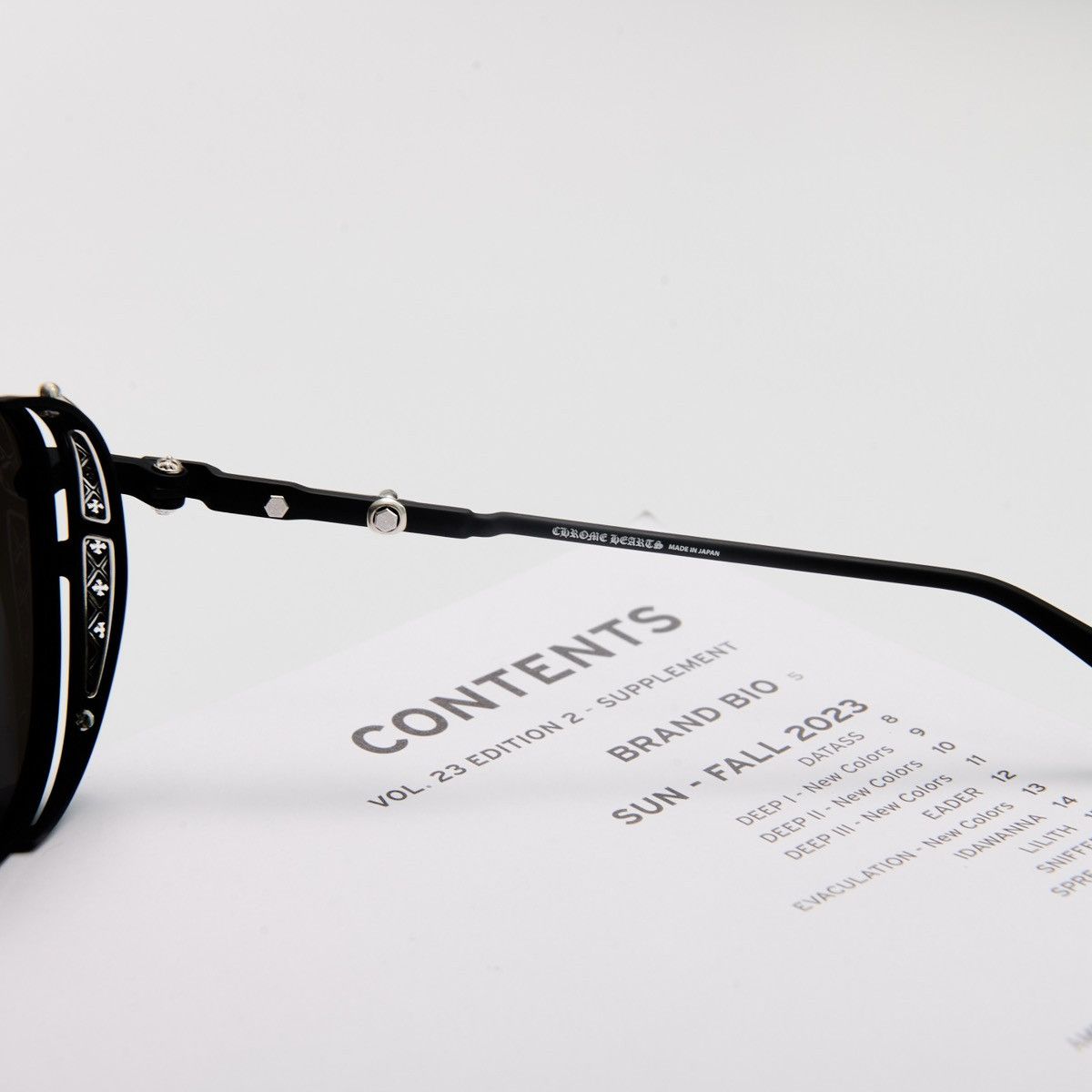 Chrome Hearts CHROME HEARTS BOXEDEN MATTE BLACK/ SHINY SILVER SUNGLASSES Size ONE SIZE - 4 Thumbnail
