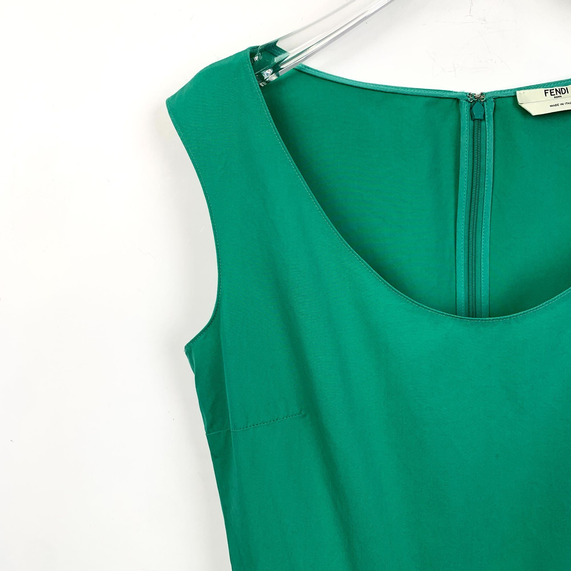 Fendi Fendi Roma Green & Blue Sleeveless Round Neck Dress Made In Size M / US 6-8 / IT 42-44 - 6 Thumbnail