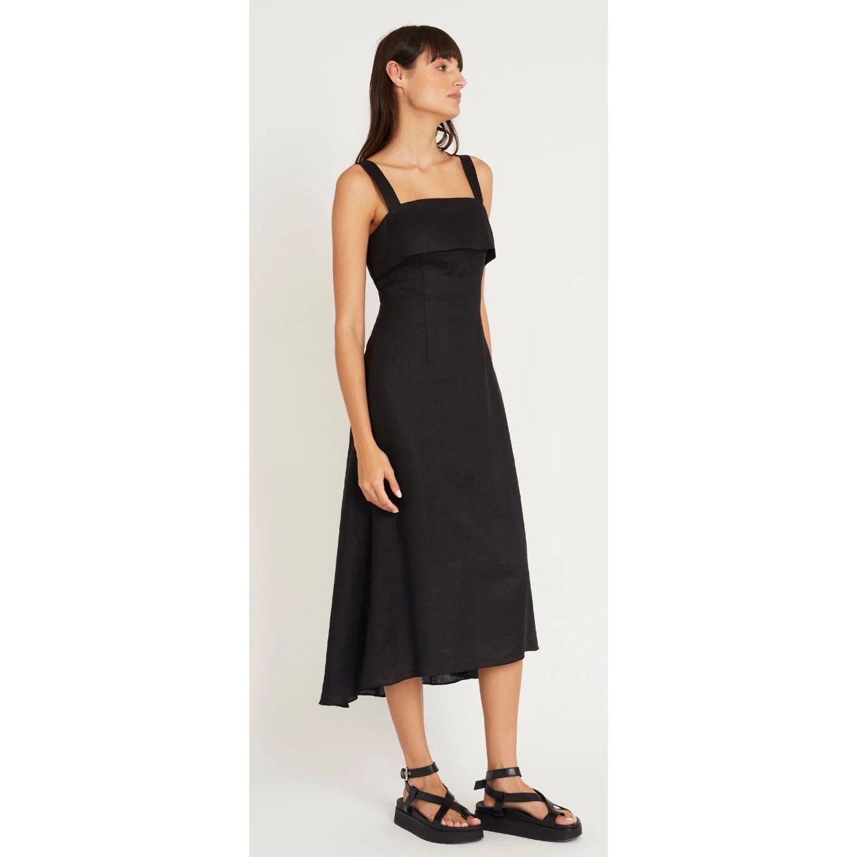 Other Luxley Black Huxely Linen Midi Dress Size M / US 6-8 / IT 42-44 - 11 Thumbnail