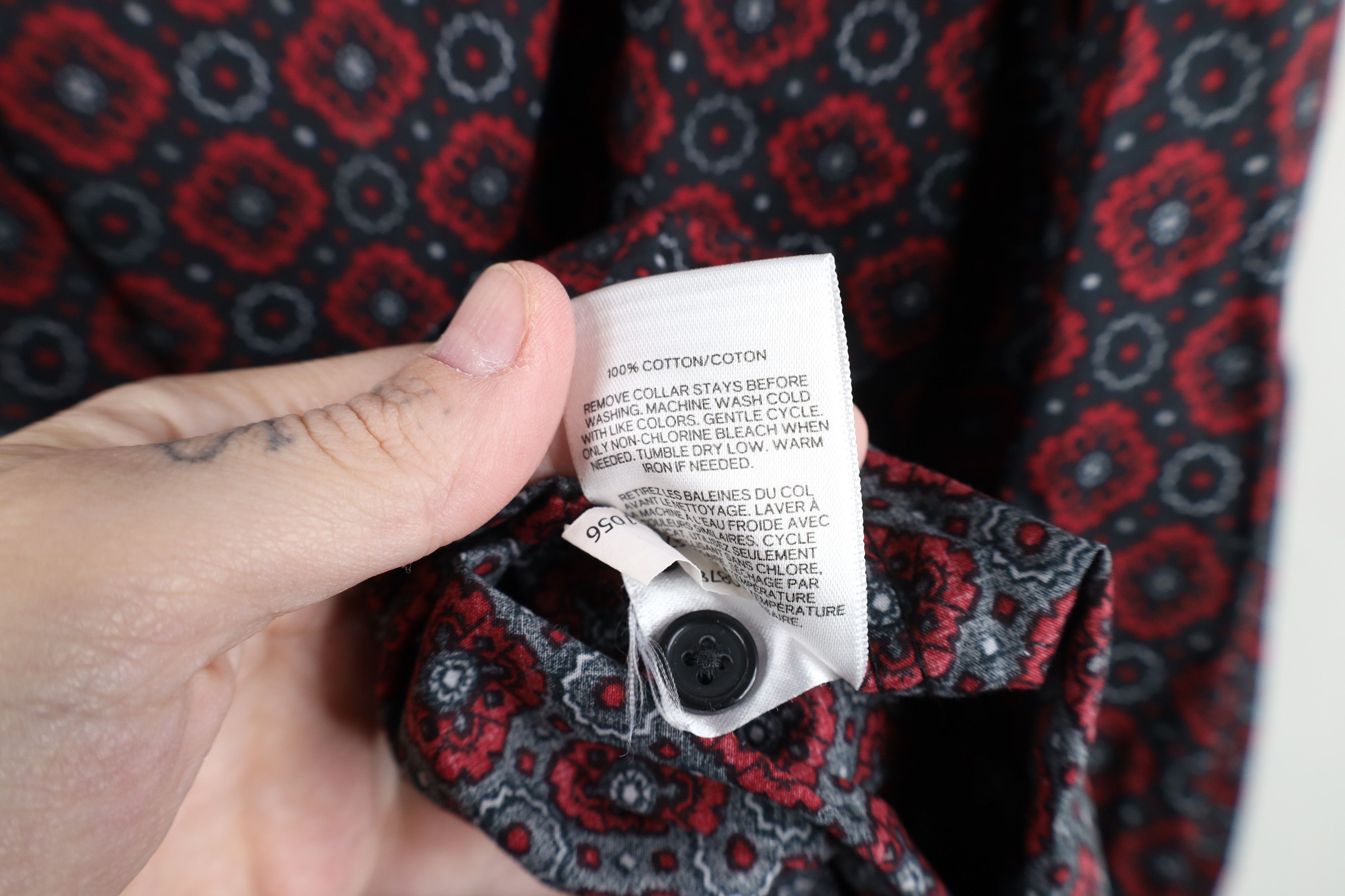Express Express Slim Geometric Tapestry Collared Button Shirt Cotton Size US XXL / EU 58 / 5 - 8 Thumbnail