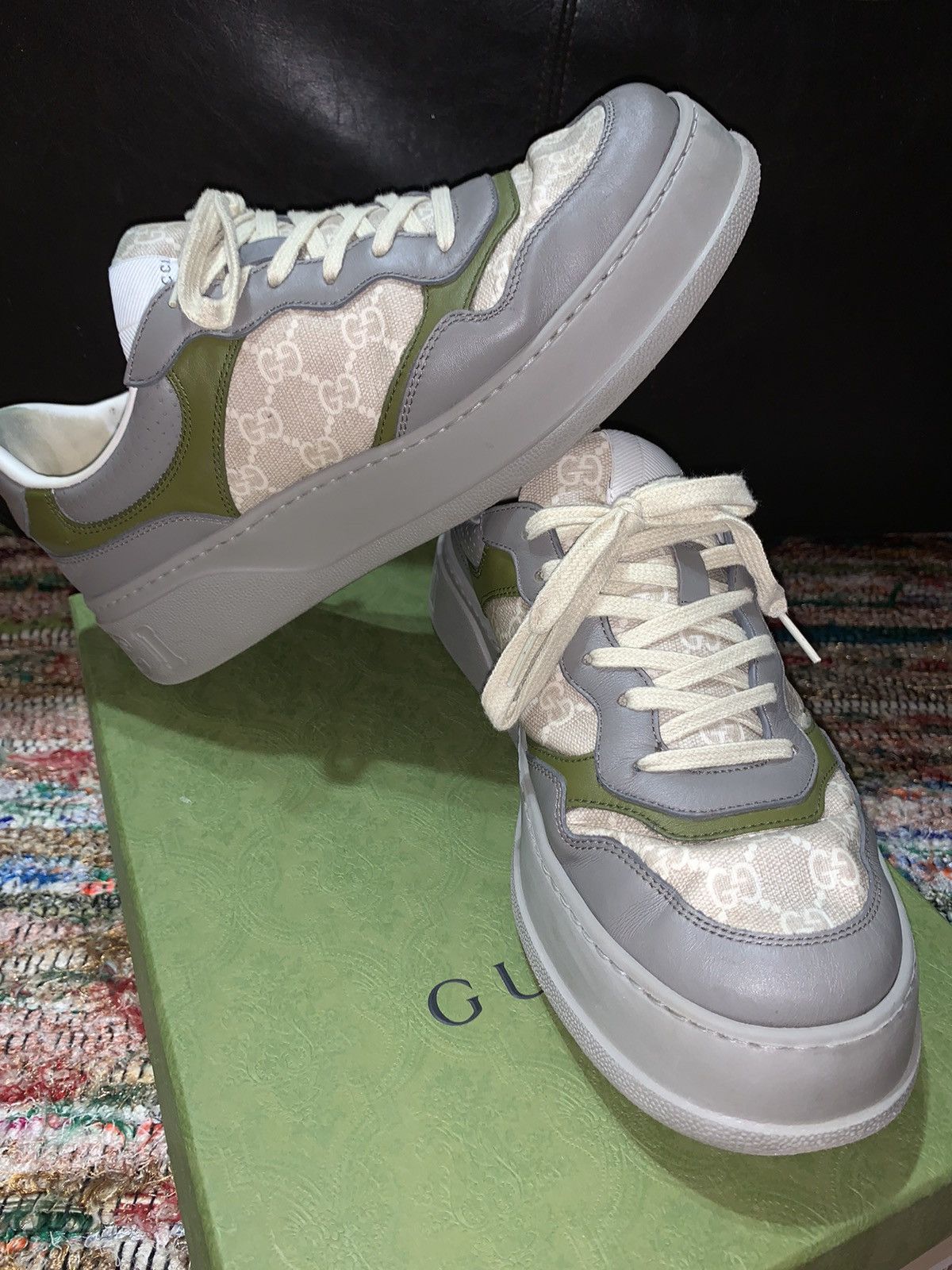 image of Gucci Chunky B Sneaker in Grey, Men's (Size 10.5)