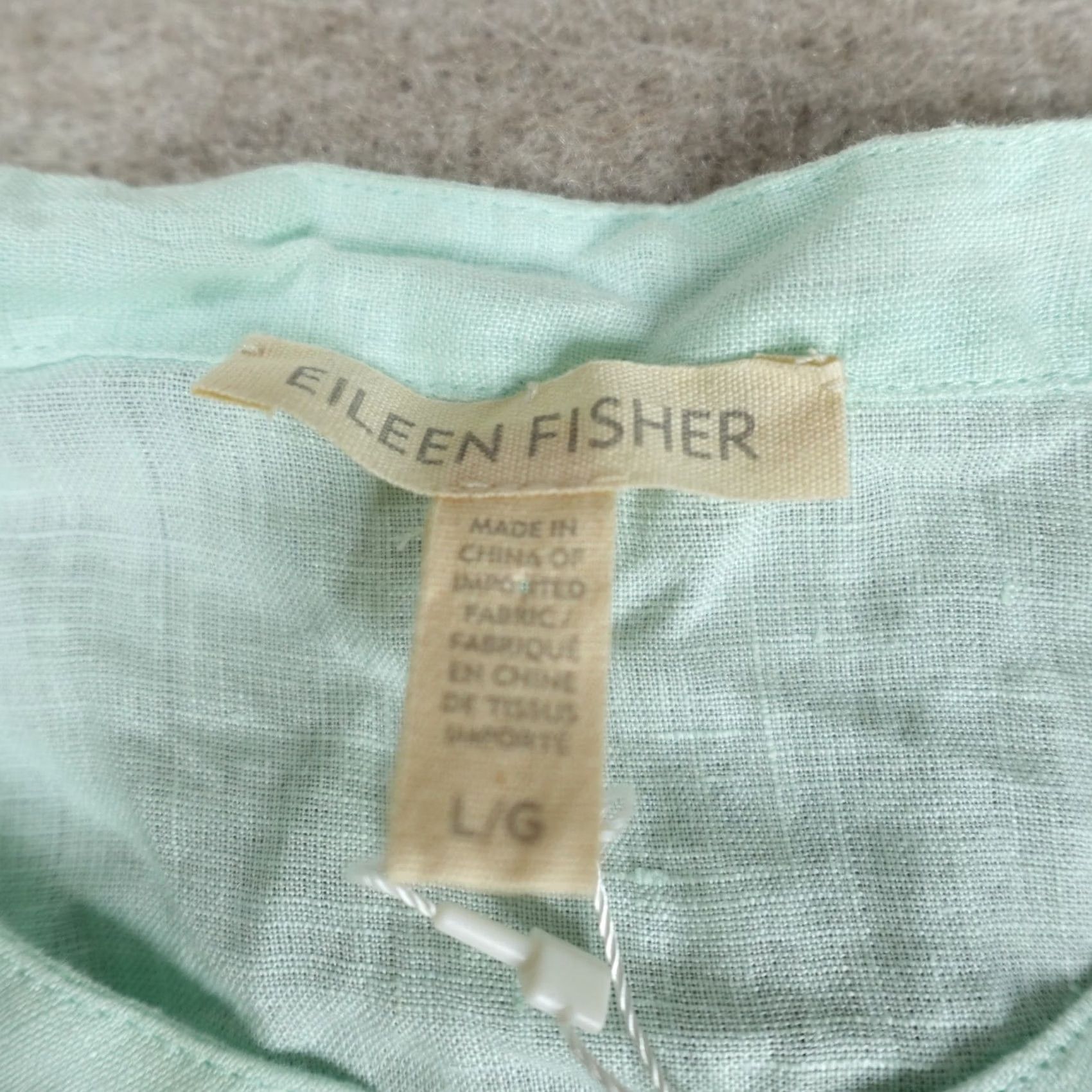 Eileen Fisher VINTAGE? No — Eileen Fisher Shirt Women L Blue Linen Button-Up Collared Long Sleeve Casual Relaxed Classic Button-Up Shirt Size L / US 10 / IT 46 - 2 Thumbnail