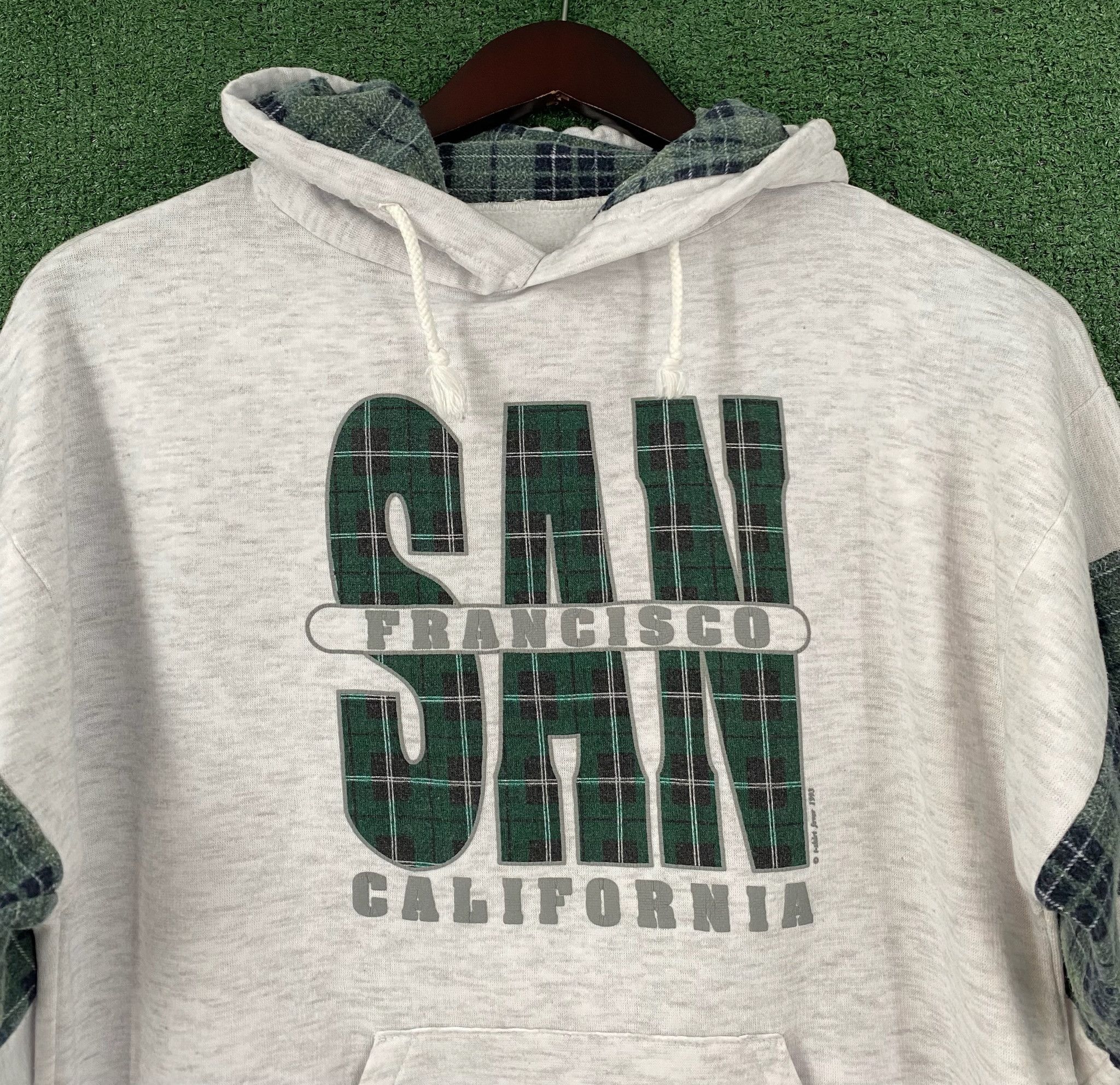 Vintage 90’s San Francisco California Grey & Plaid Hoodie Large Size US L / EU 52-54 / 3 - 1 Thumbnail