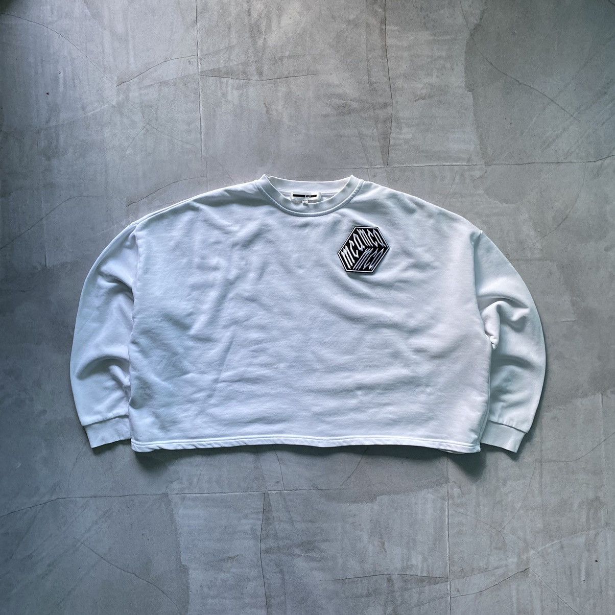AMI × Designer Alexander McQueen Cropped Oversized Sweatshirt Size XS / US 0-2 / IT 36-38 - 2 Thumbnail