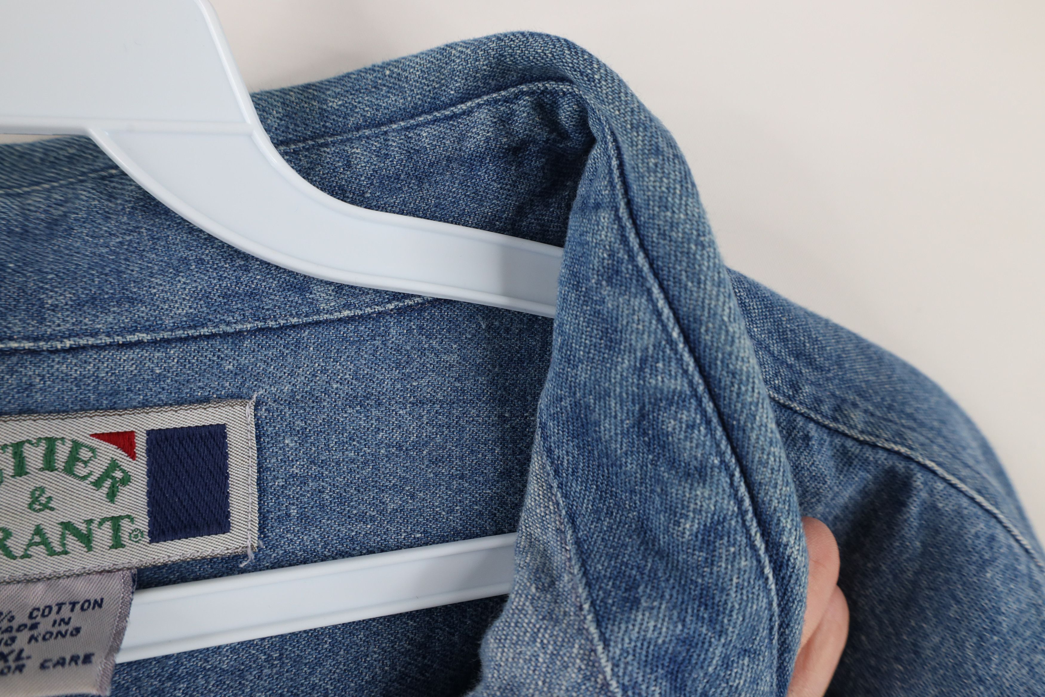 Vintage Vintage 90s Streetwear Denim Jean Button Down Shirt Blue Size US XL / EU 56 / 4 - 11 Thumbnail
