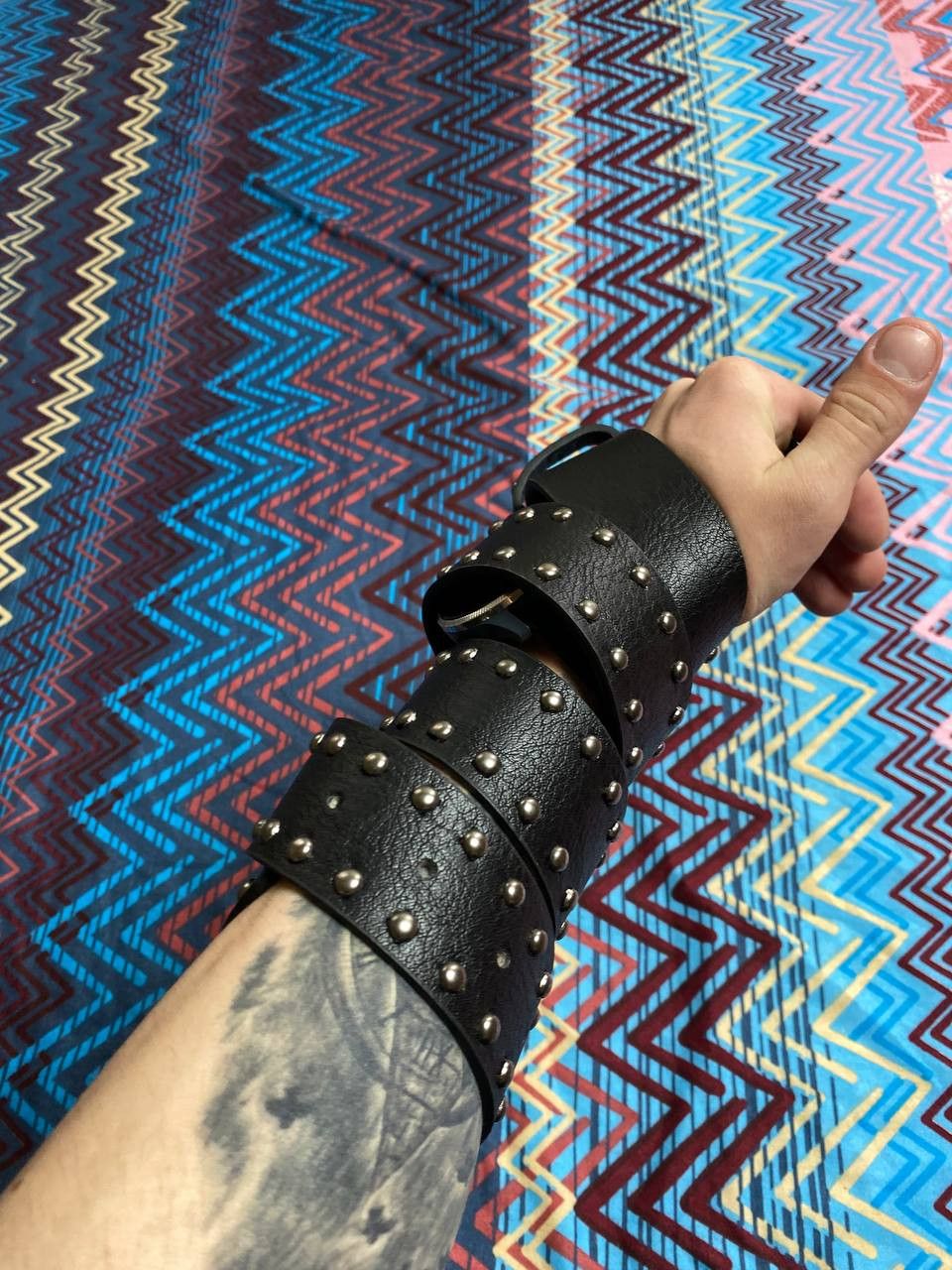 Japanese Brand × Vintage Vintage leather rhinestones belts BB Simon style punk y2k Size ONE SIZE - 8 Thumbnail