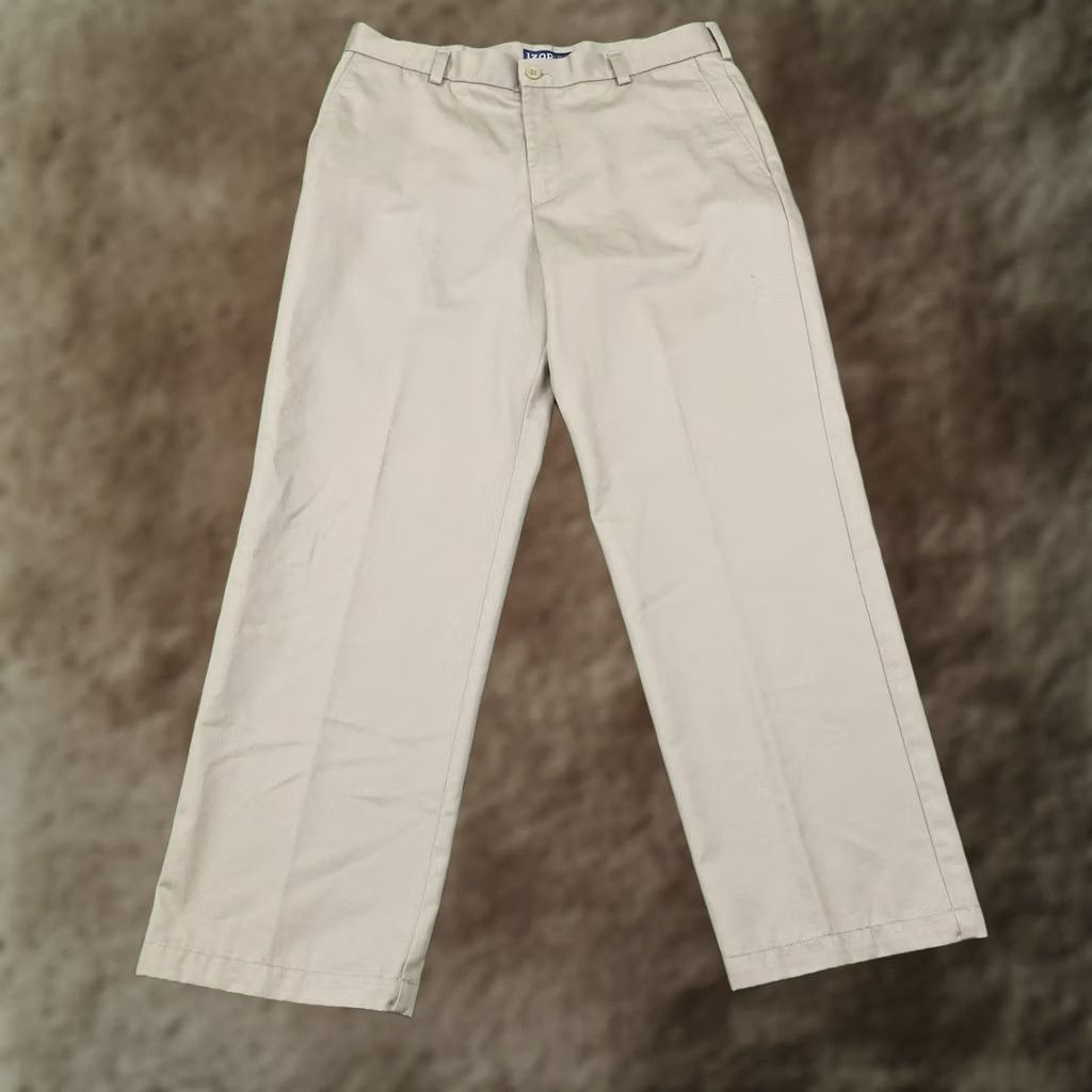 Izod IZOD Chino Pants Mens 34x30 Beige Straight Fit Cotton Casual Khakis Size US 34 / EU 50 - 1 Thumbnail