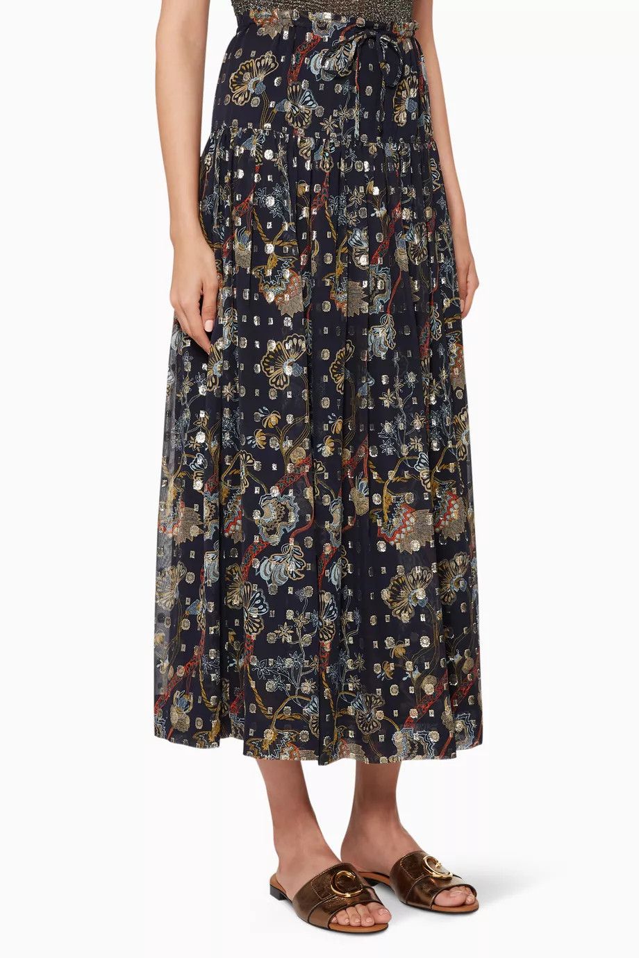 Chloe o1y0825 Midi Skirt in Multicolor Size 26" / US 2 / IT 38 - 1 Thumbnail