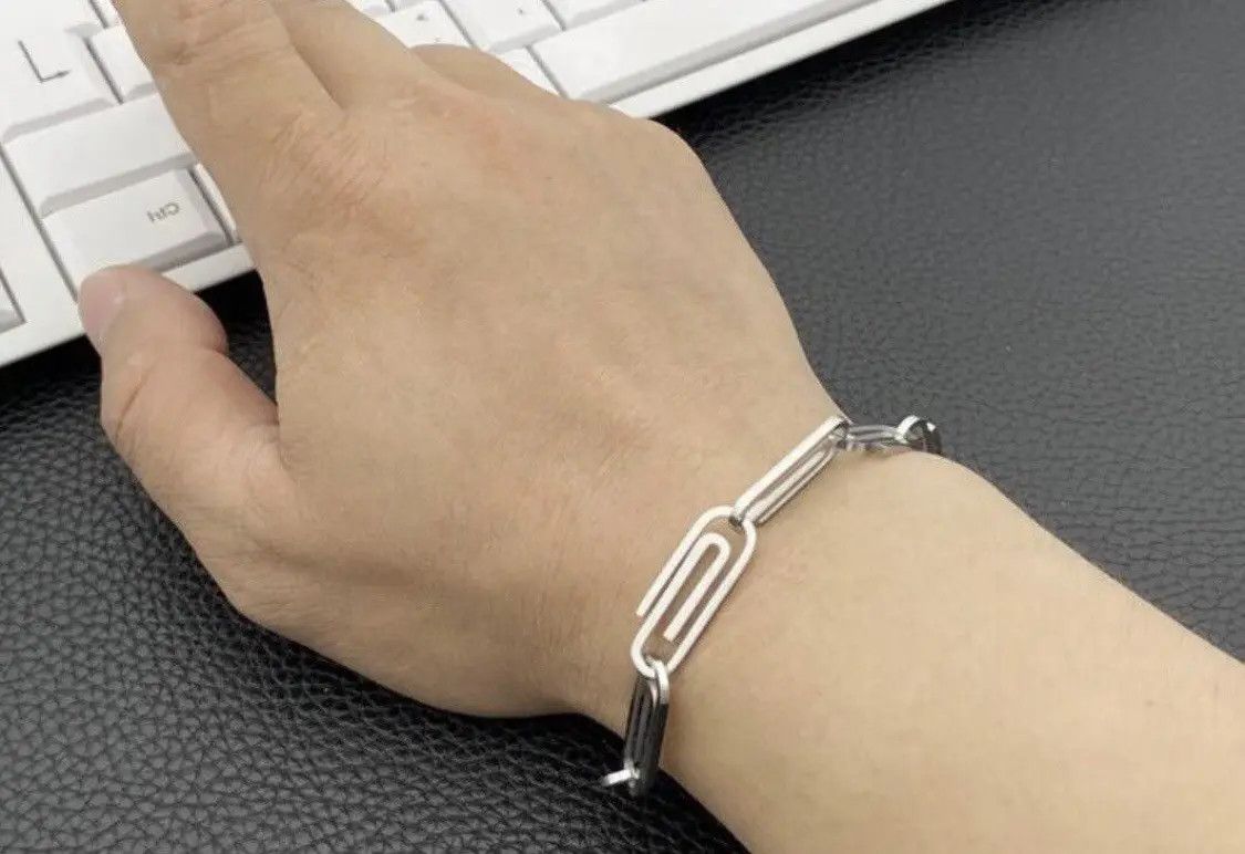 Jewelry Stainless Steel Paper Clip Bracelet Size ONE SIZE - 3 Thumbnail