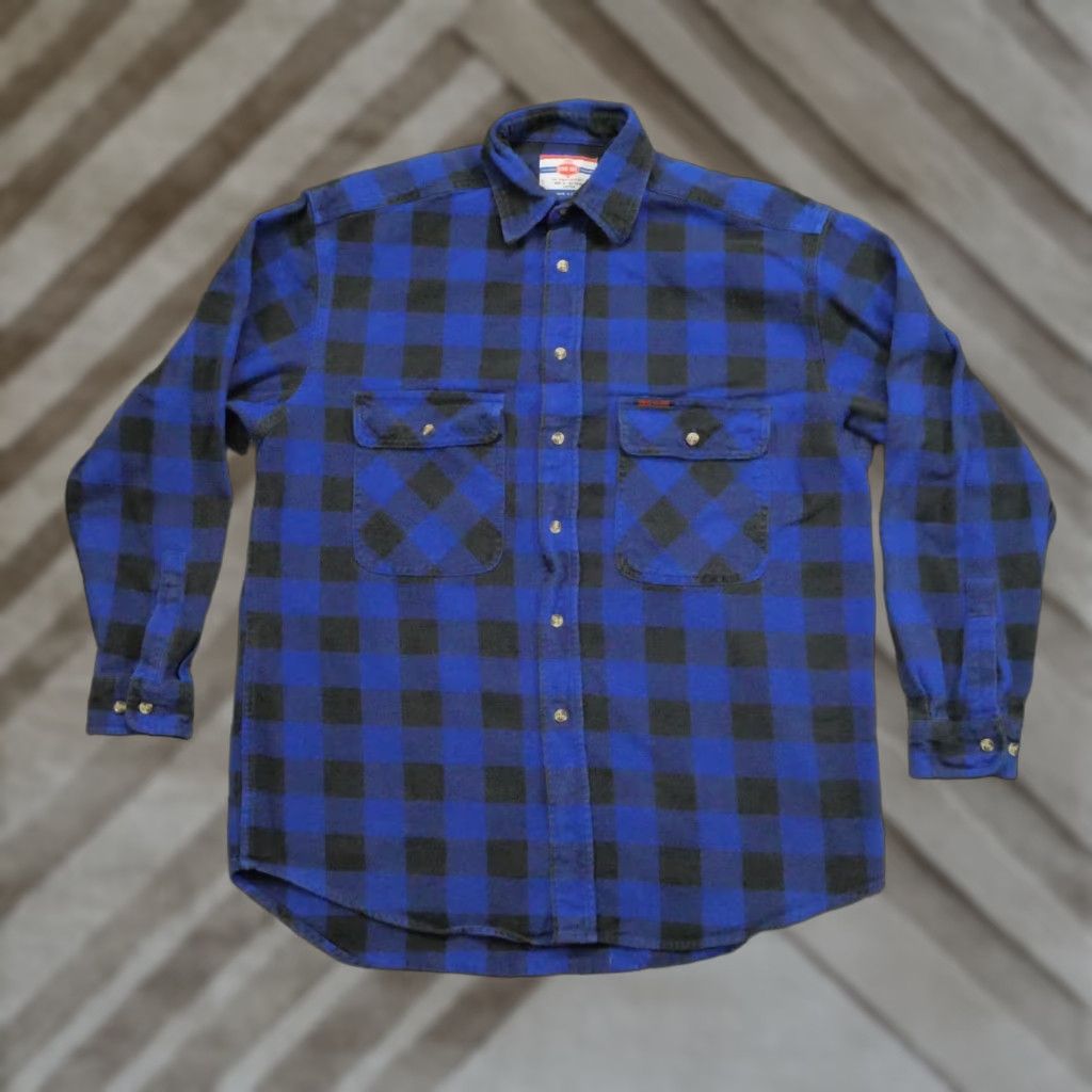 Vintage VINTAGE King Gee Flannel Shirt Mens XL Blue Button-Up Long Sleeve Workwear Y Size US XL / EU 56 / 4 - 1 Thumbnail